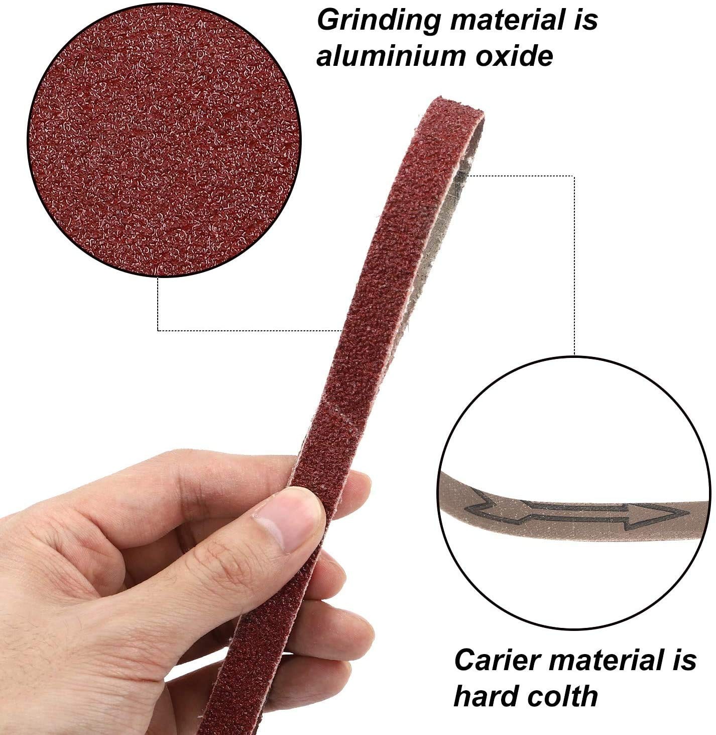 24 Pack 1/2×18 Inch Sanding Belts 60 Grit Aluminum Oxide for Mini Sander