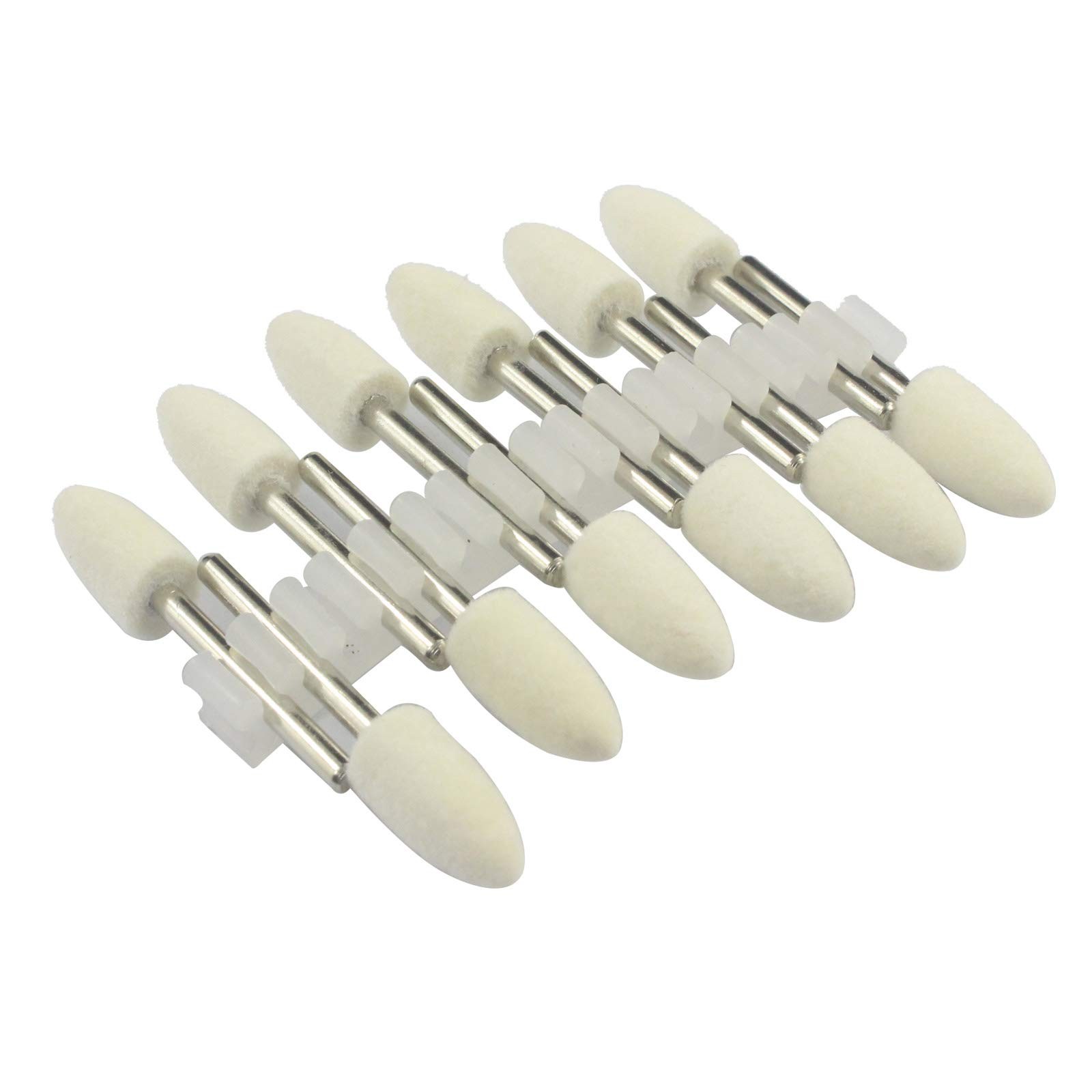 Luo ke 8mm Diameter Bullet Shape Polishing Buffing Wheels Wool 8mm, White
