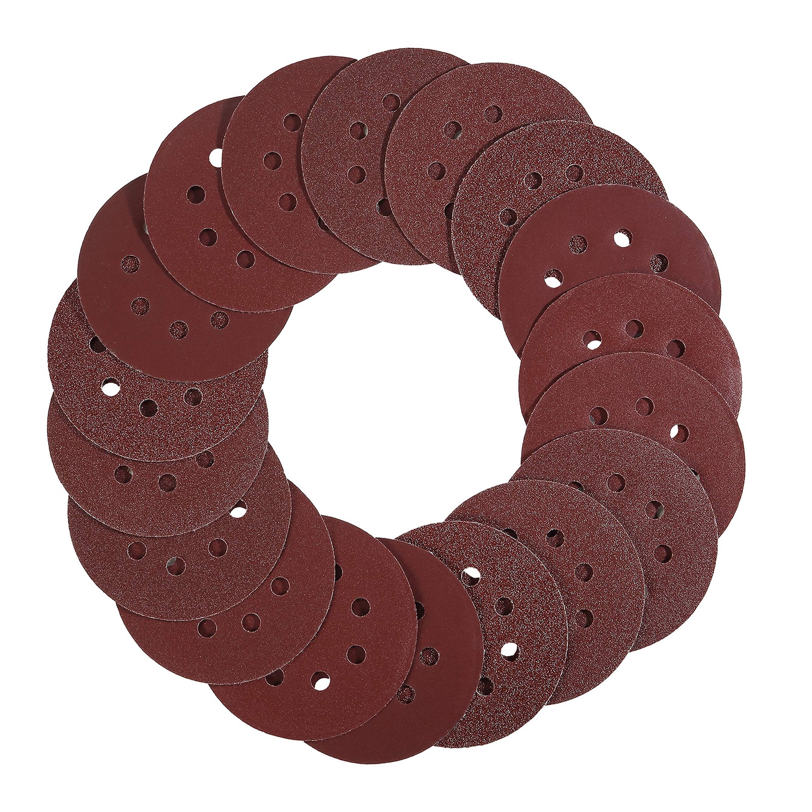 Bates- Sanding Discs 5 Inch 8 Hole, 30 Pack, 30 40-600 Grits, Red