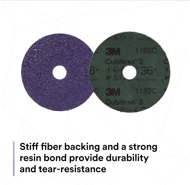 3M Cubitron 3 Fibre Disc 1182C, 36+, 4-1/2 in x 7/8 in, Free Shipping, 25/Box