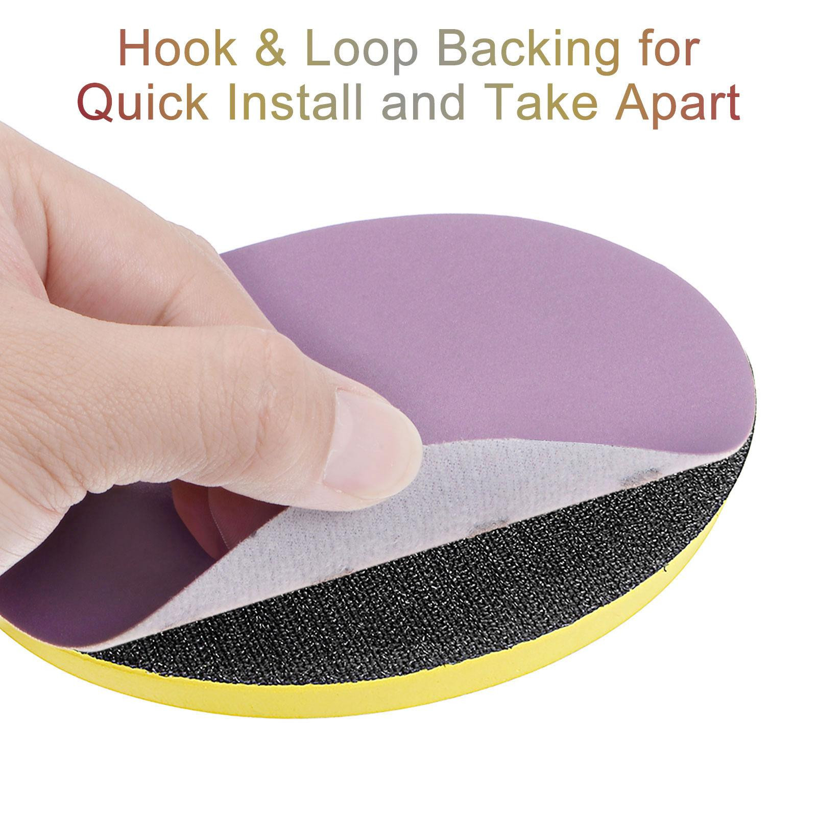 10Pcs 5-Inch Purple Sanding Discs 3000 Grit Hook & Loop Aluminum Oxide Sandpaper