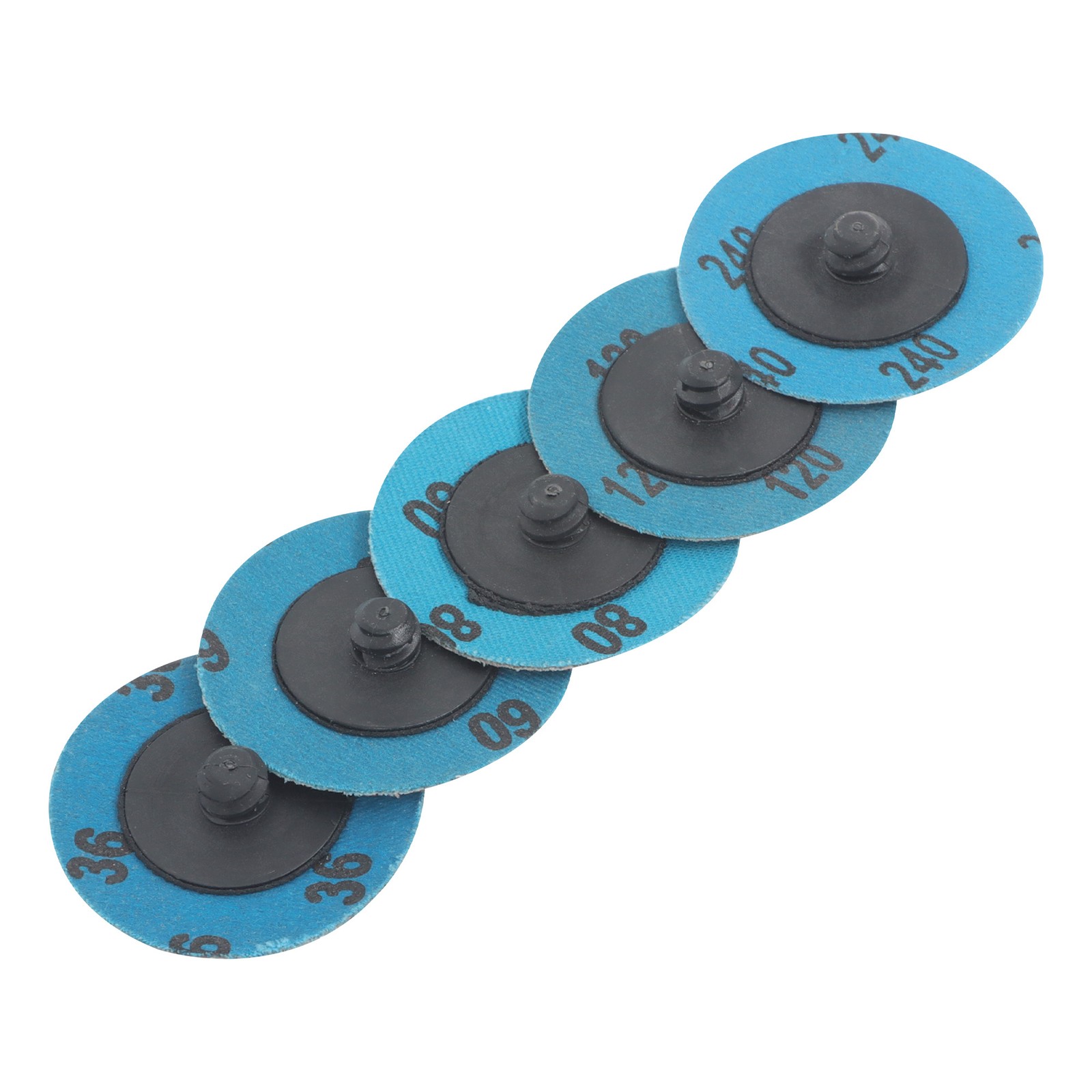 2Inch Roll Lock Quick Change Sanding Discs Set 36/60/80/120/240 Grit Set of 50