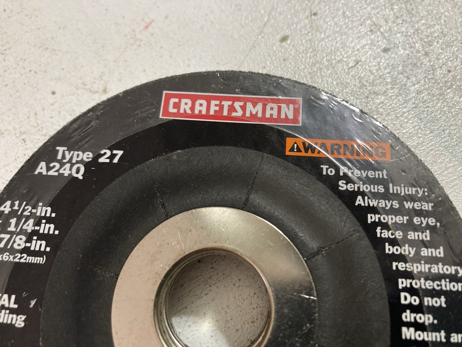Pk 2 Sears Craftsman 314842-24 Metal Grinding Wheels 24 grit 4 1/2 x1/4x 7/8 in.