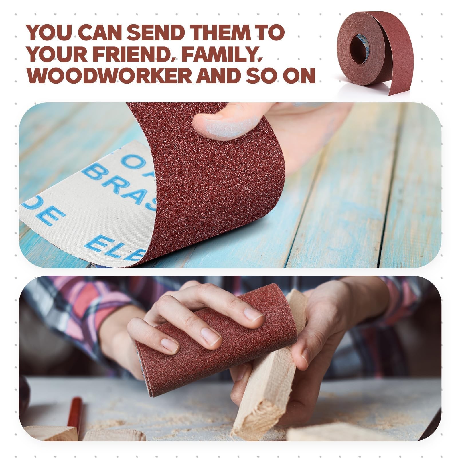 120 Grit Sandpaper Roll 3″x100ft – Aluminum Oxide Emery Cloth for Wood Furniture