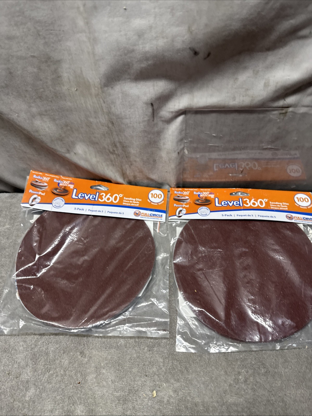 R•Level 360* Full Circle 100 Grit Sanding Disc Pack Of 5 NOS Lot Of 2