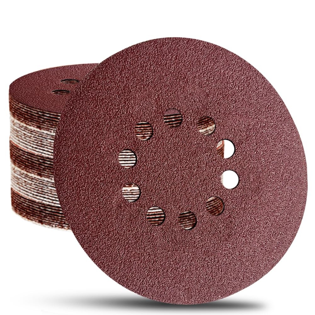 9 Inch 10 Hole Sanding Discs for Drywall Sander – 12 Pack of 80 9 x 9 inches
