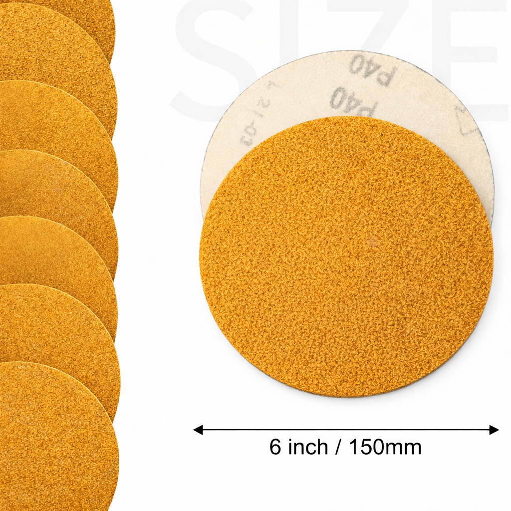 Mila Auto 6 Inch Sandpaper Disc 100 Pack Hook & Loop Orbital DA Grit 40-800