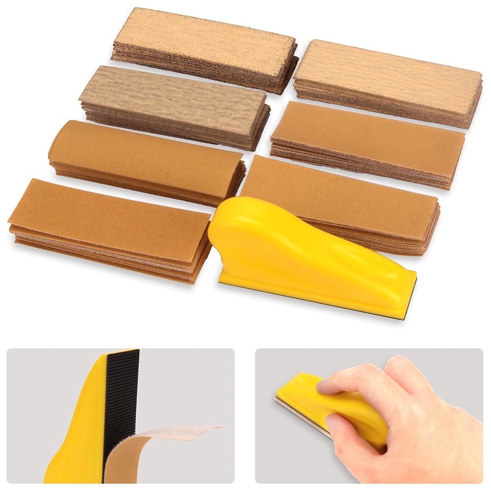 70 PCS Micro-Type Detail Sander Kit, 3.5x1Inch Hand Sanding with Hook3731
