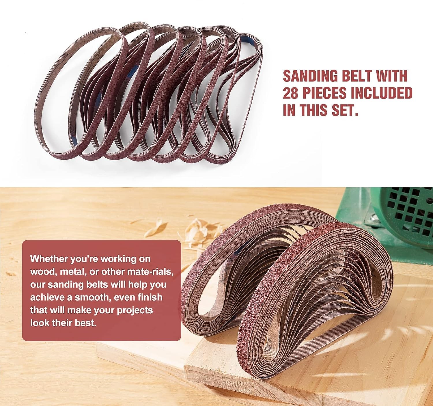 1/2×18 Inch Sanding Belts 28 Pcs 4 each of 36/40/60/80/120/180/240 Assorted G…