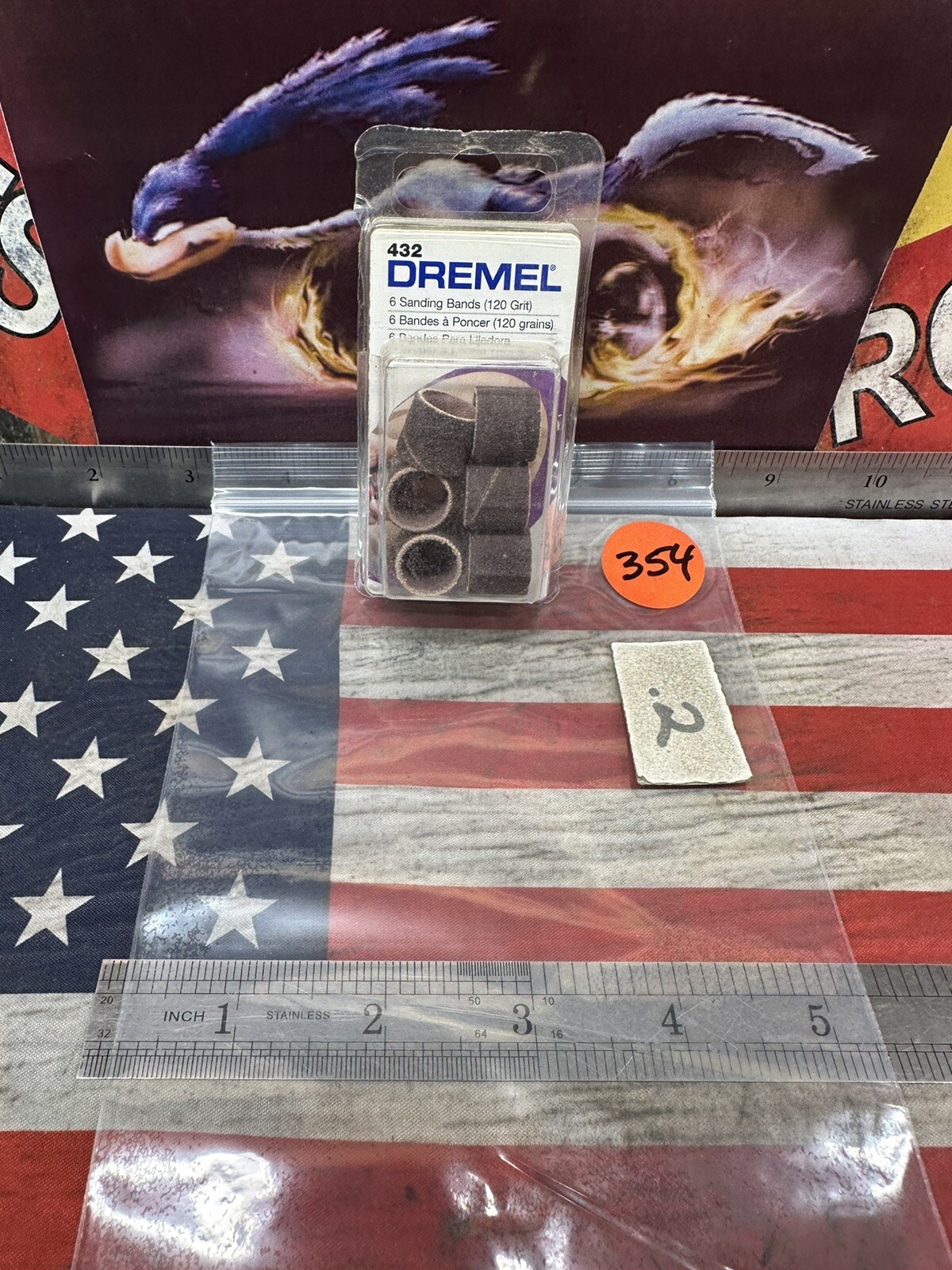 DREMEL 432 Sanding Band, Slide on Fit Mandrel Type 120 Grit 6 Pieces