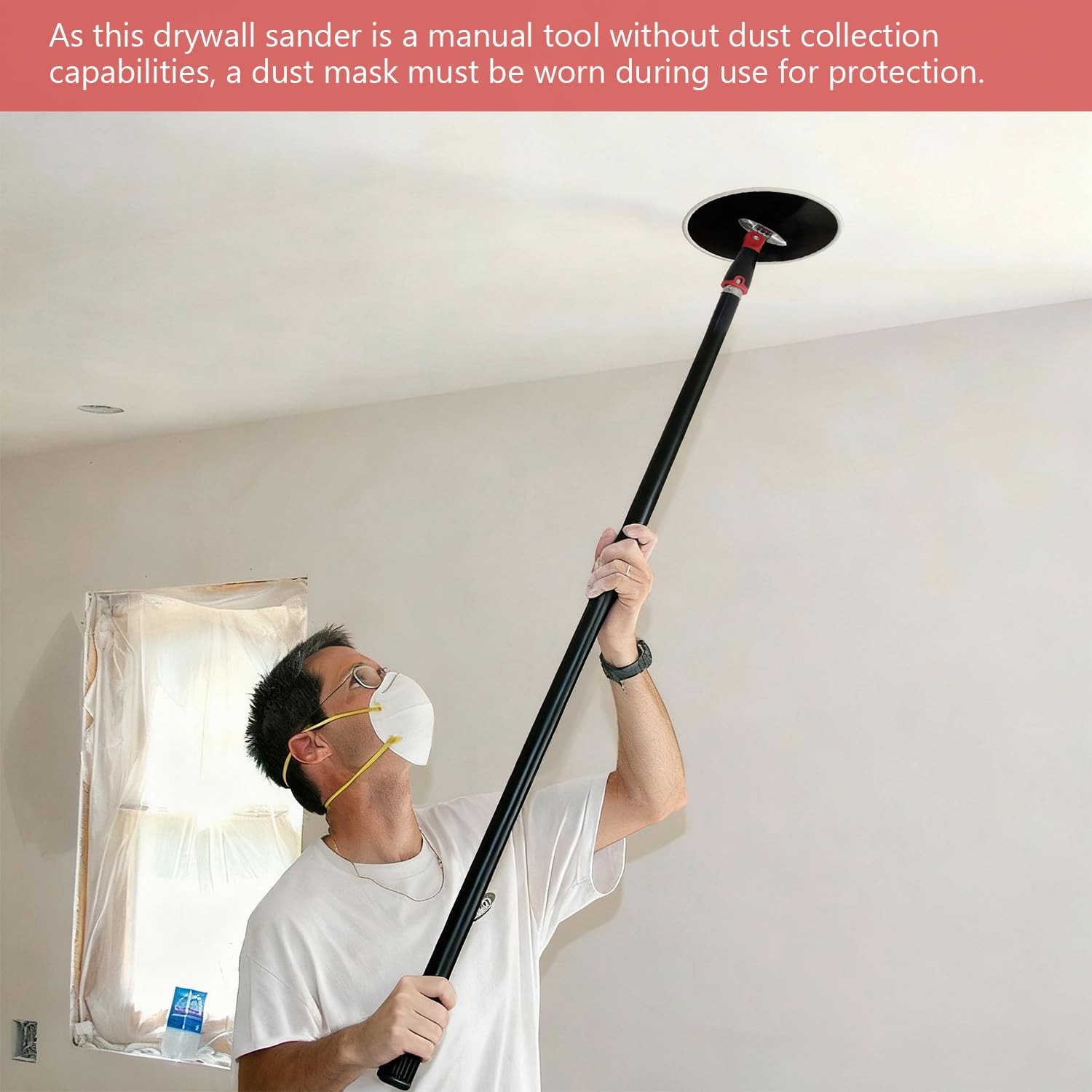 Drywall Sander 9 Inch Radial Round Pole Sander for Dry Wall Include 3pcs Sand…