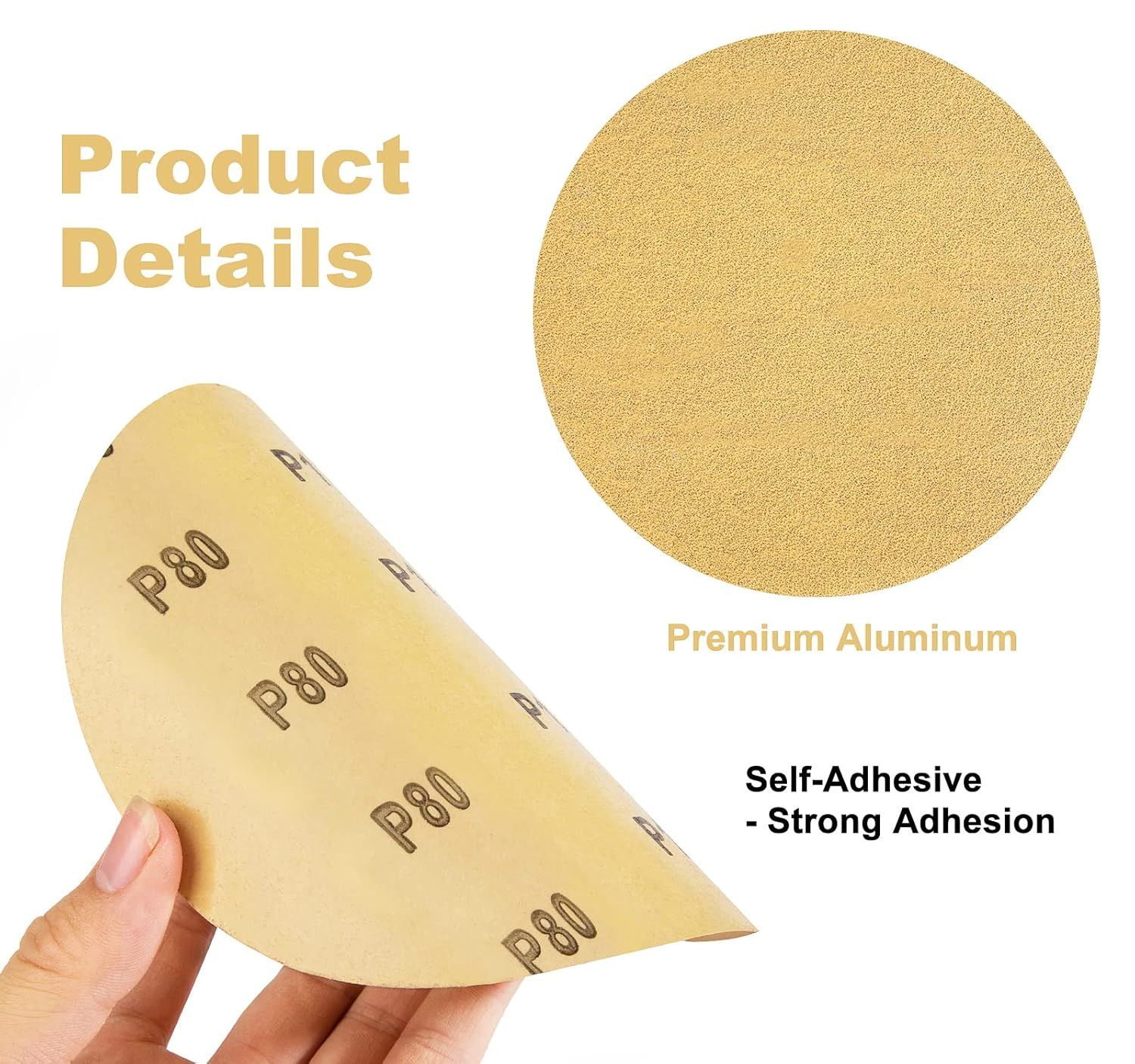 PSA Sanding Discs 6 Inch 100 PCS Sandpaper 80 Grit Self Adhesive Sandpaper