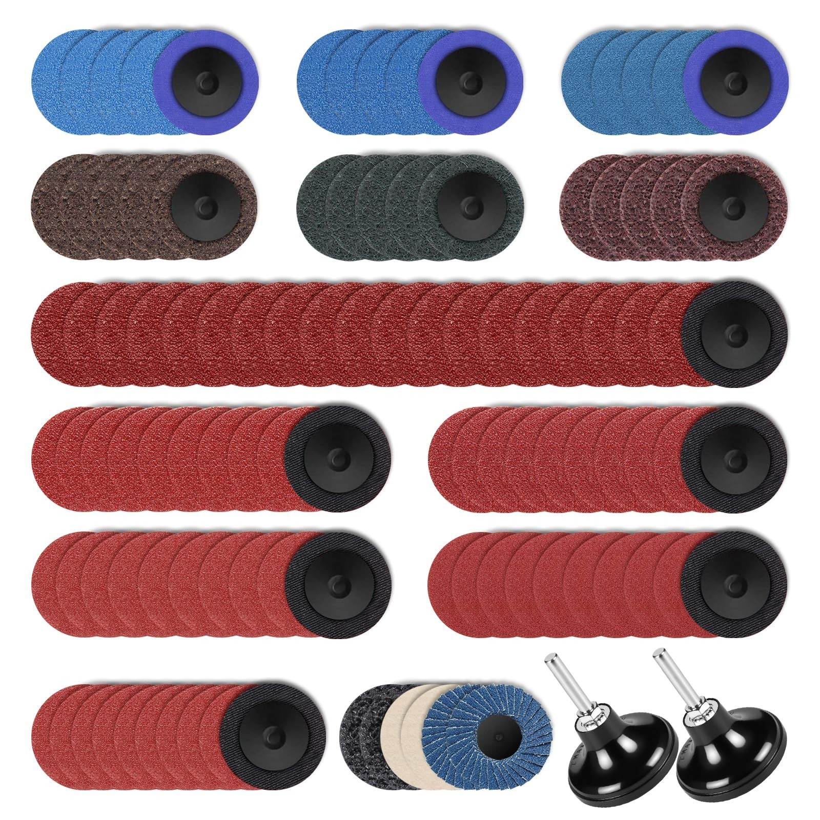 108Pcs 2″ Sanding Discs Set – Quick Change, Die Grinder Accessories for Rust & P
