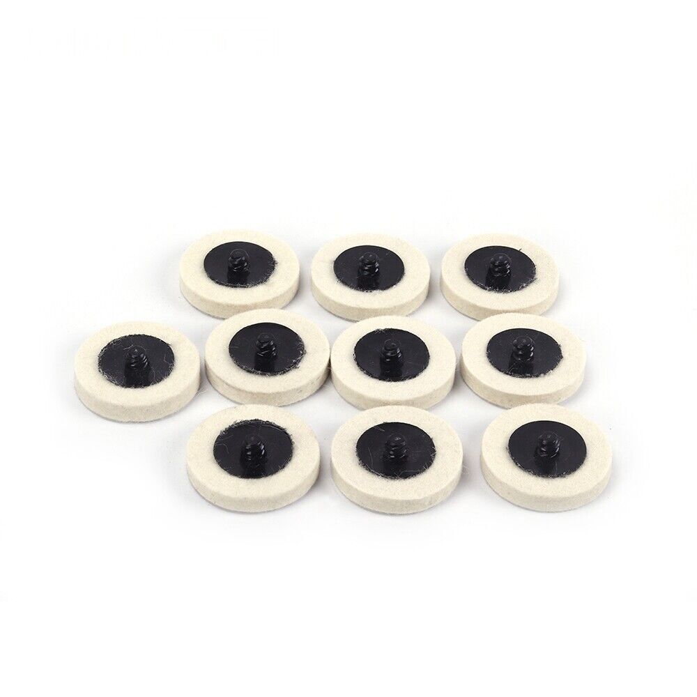 10PCS 2” Wool Buffing Polishing Pad Roll Lock Sanding Disc for Die Grinder Drill