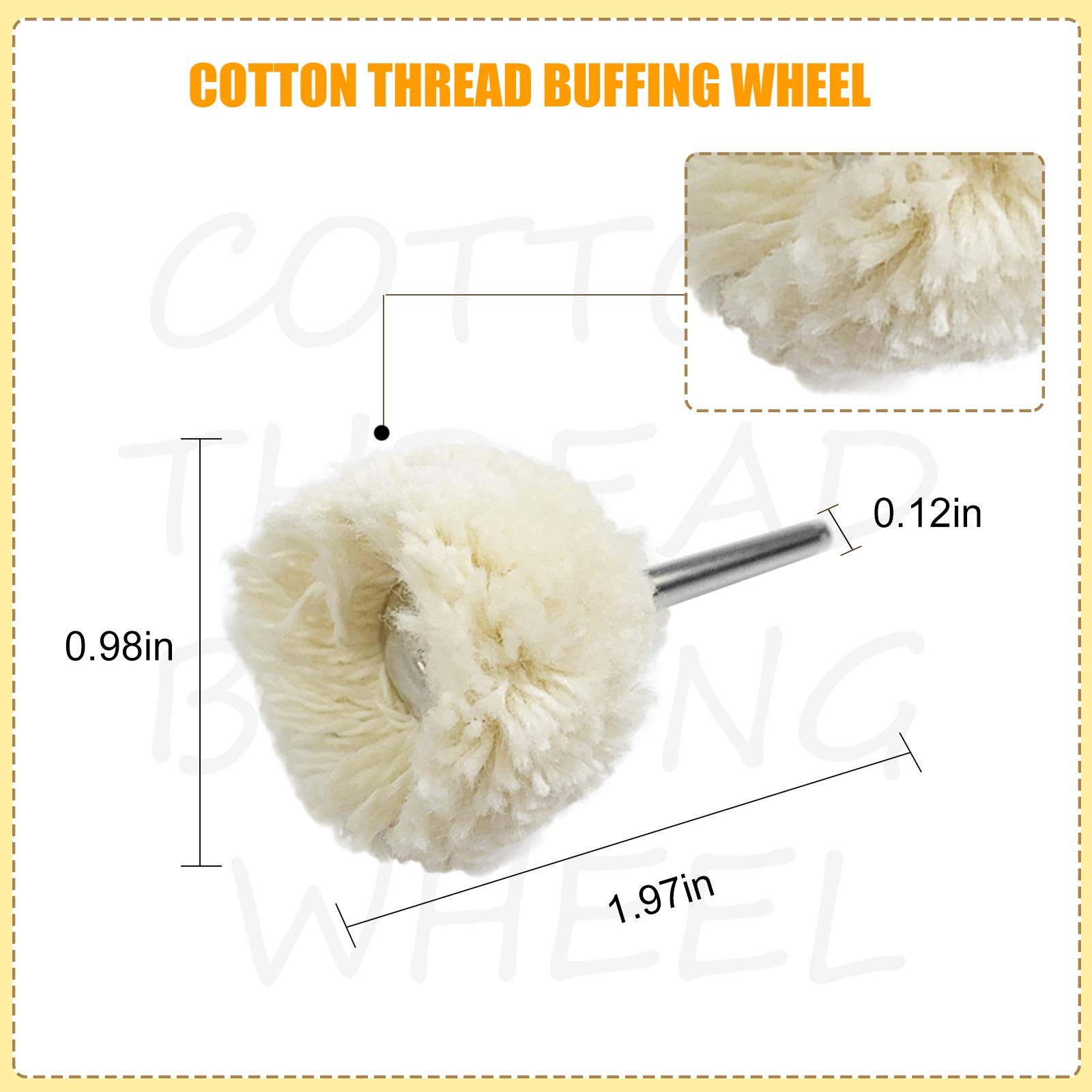 10pcs 1/8inch Cotton Polishing Buffing Wheel for Dremel Polishing Kit – Polis…
