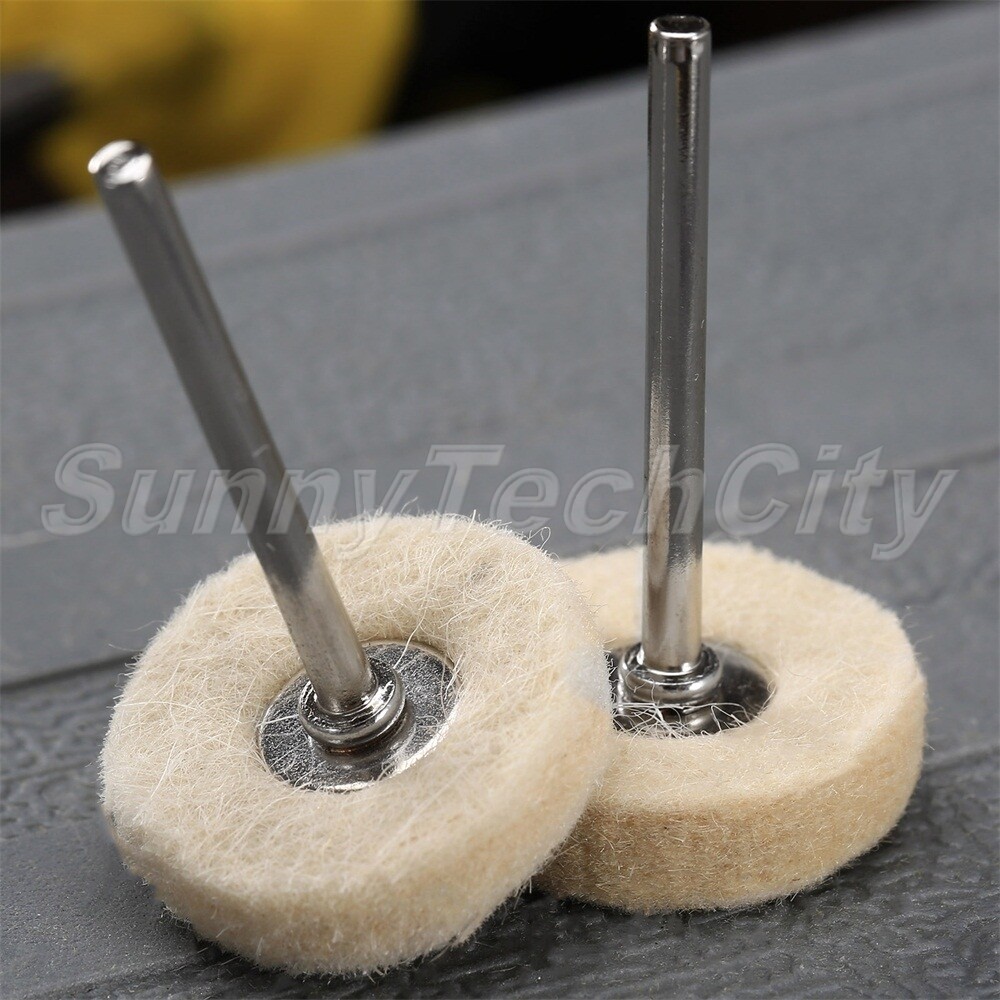 50x 25mm Pads Wool Wheel Brushes Pads Polishing Cotton Rust Buffing Rotary Tool