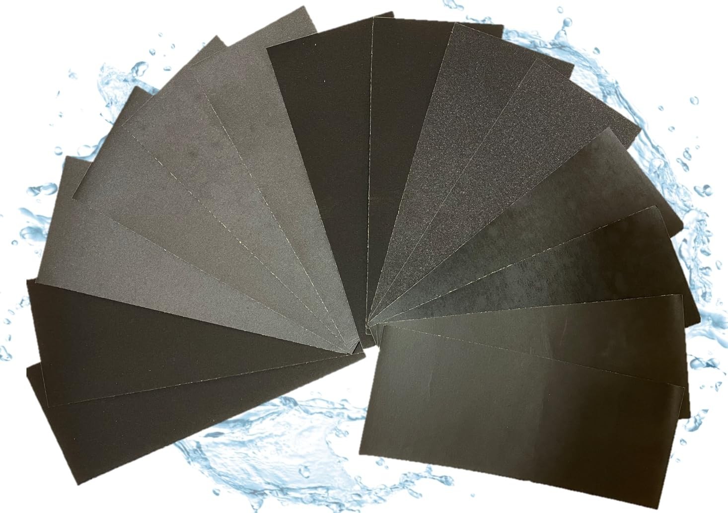 14Pcs Sandpaper 400 to 2000 Grits, Wet and Dry Sandpaper 9X3.6 Inch for Cars Pol