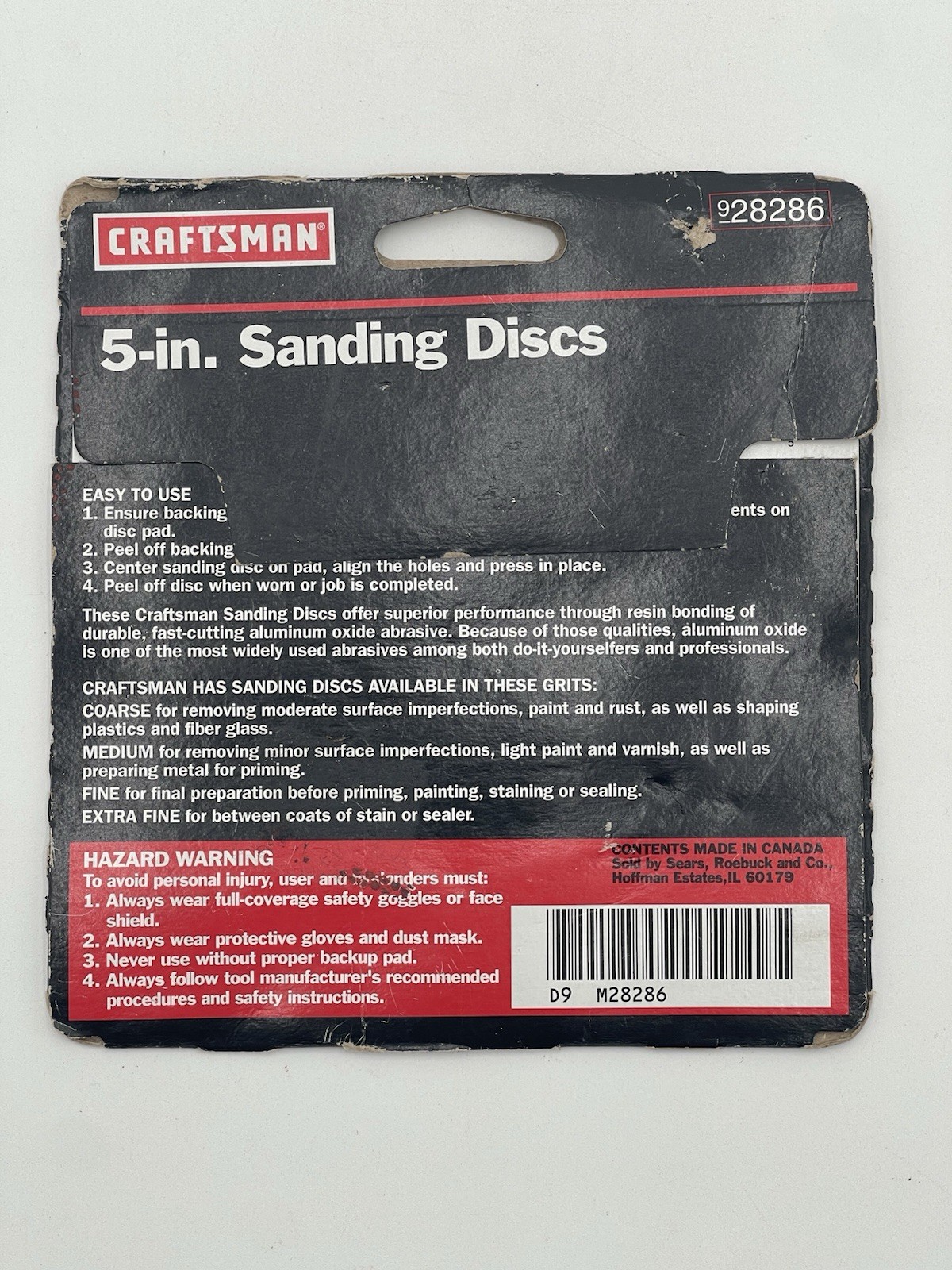 Vintage Sears Craftsman Sanding Discs, 60 Grit Adhesive 5 Inch