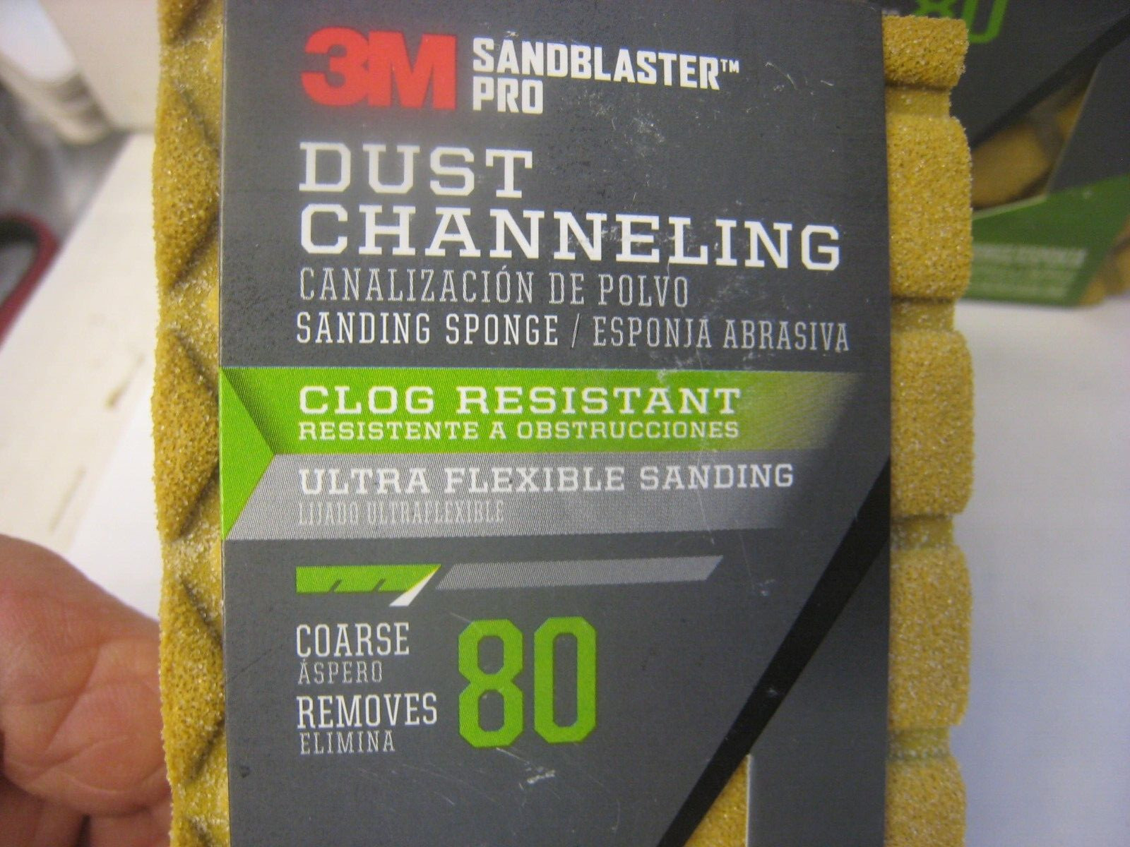 3 pcs 3M SandBlaster Pro Medium 80-Grit Channeing Sanding Sponge 2.5″ x 4.5″