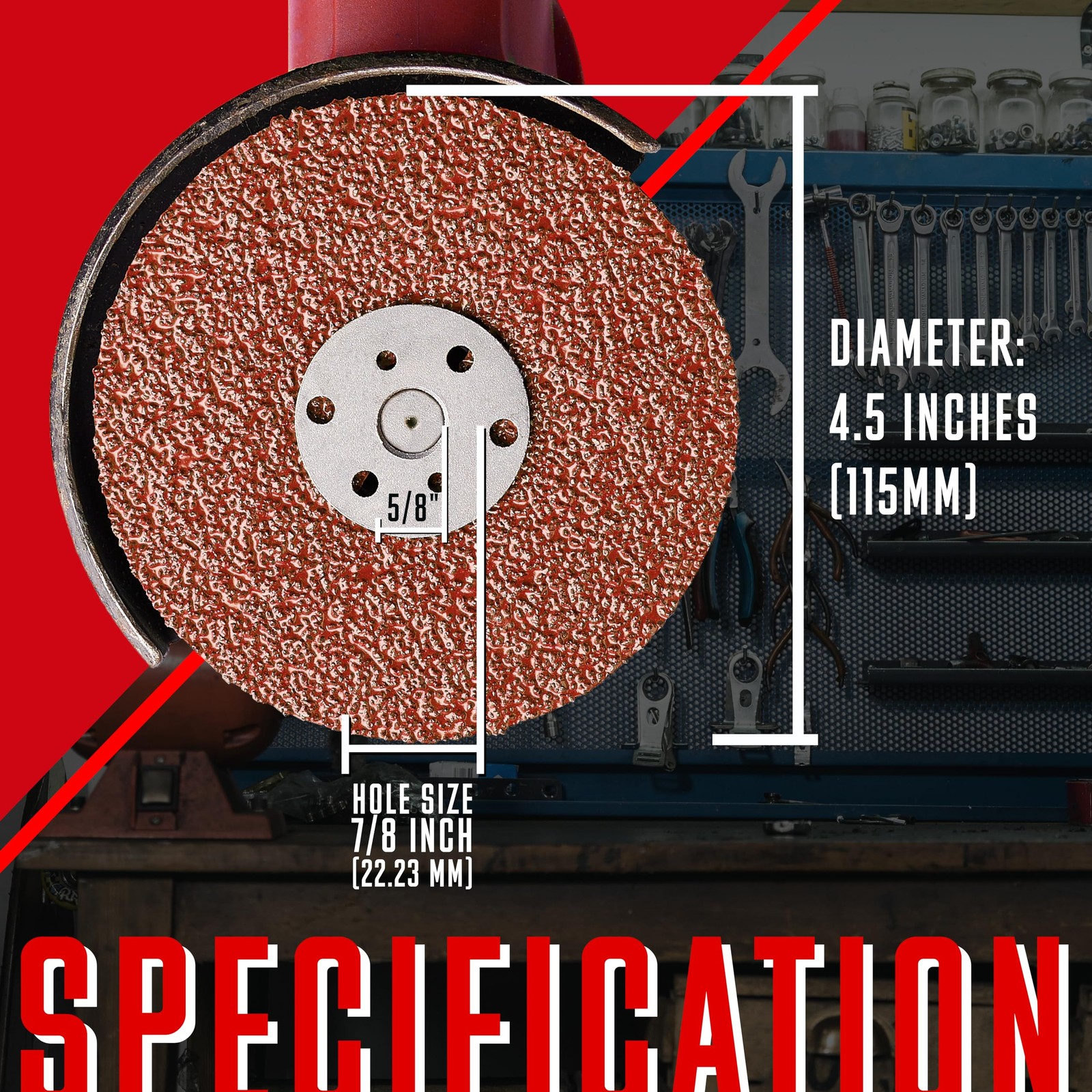 Sanding Discs 120 Grit 4-1/2″ Diameter 7/8″ Arbor – for Angle Grinder, 25-Pack
