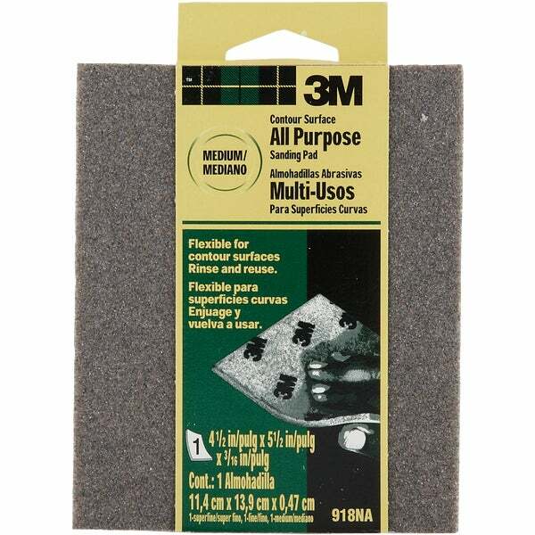(3)-3M Contour Surface All-Purpose 4-1/2 In. x 5-1/2In. x 3/16In. Medium Sanding