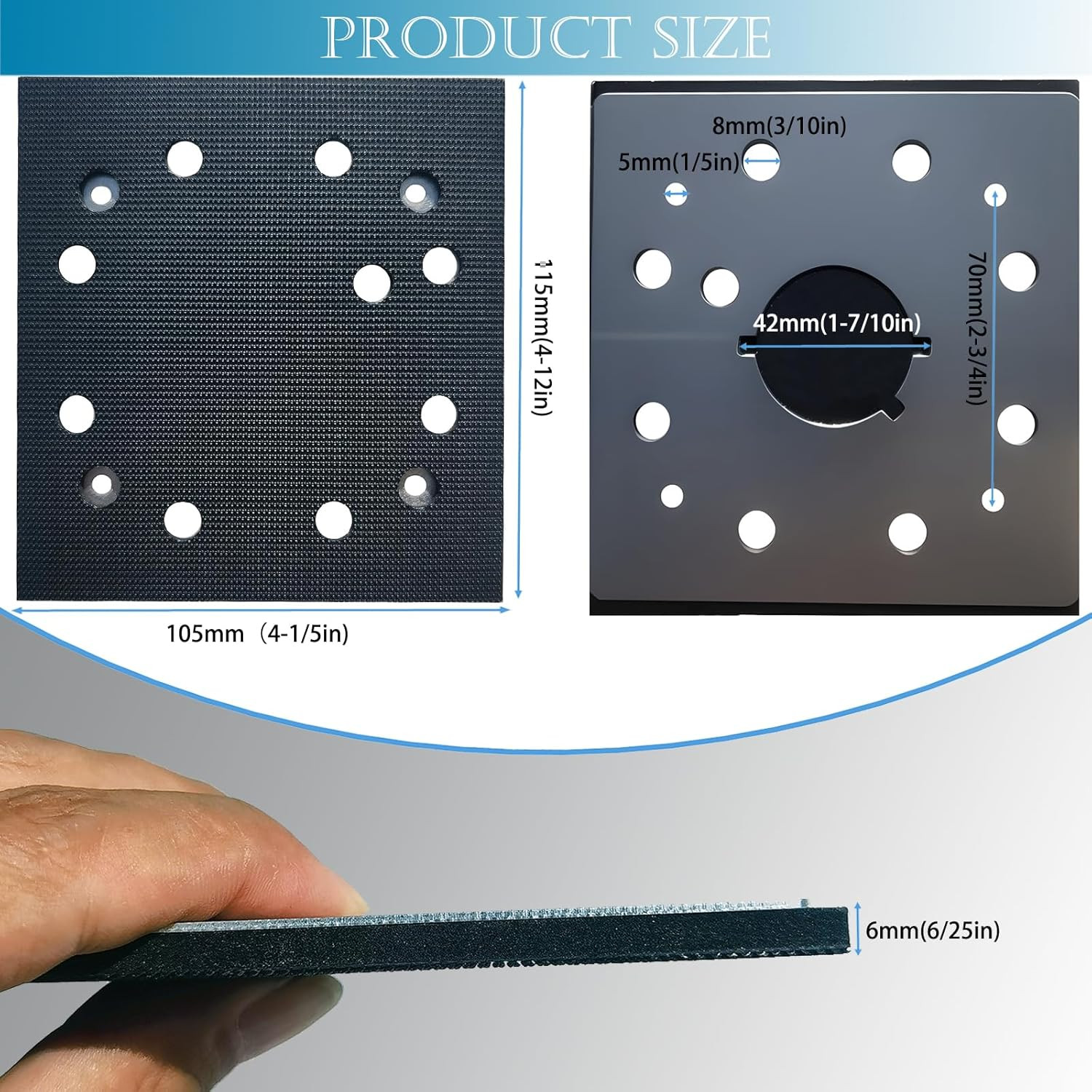 2 Pack Upgrade Hook and Loop Replacement Sander Pad for Dewalt DW411 D26441