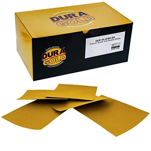 Premium 180 Grit Sandpaper Sheets, 1/4 Size, 400 Pack – Woodworking, Automotive,
