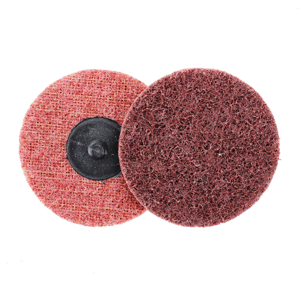 100 Pack – 3″ Roloc Surface Conditioning Discs Medium Red Quick Change Prep Pads