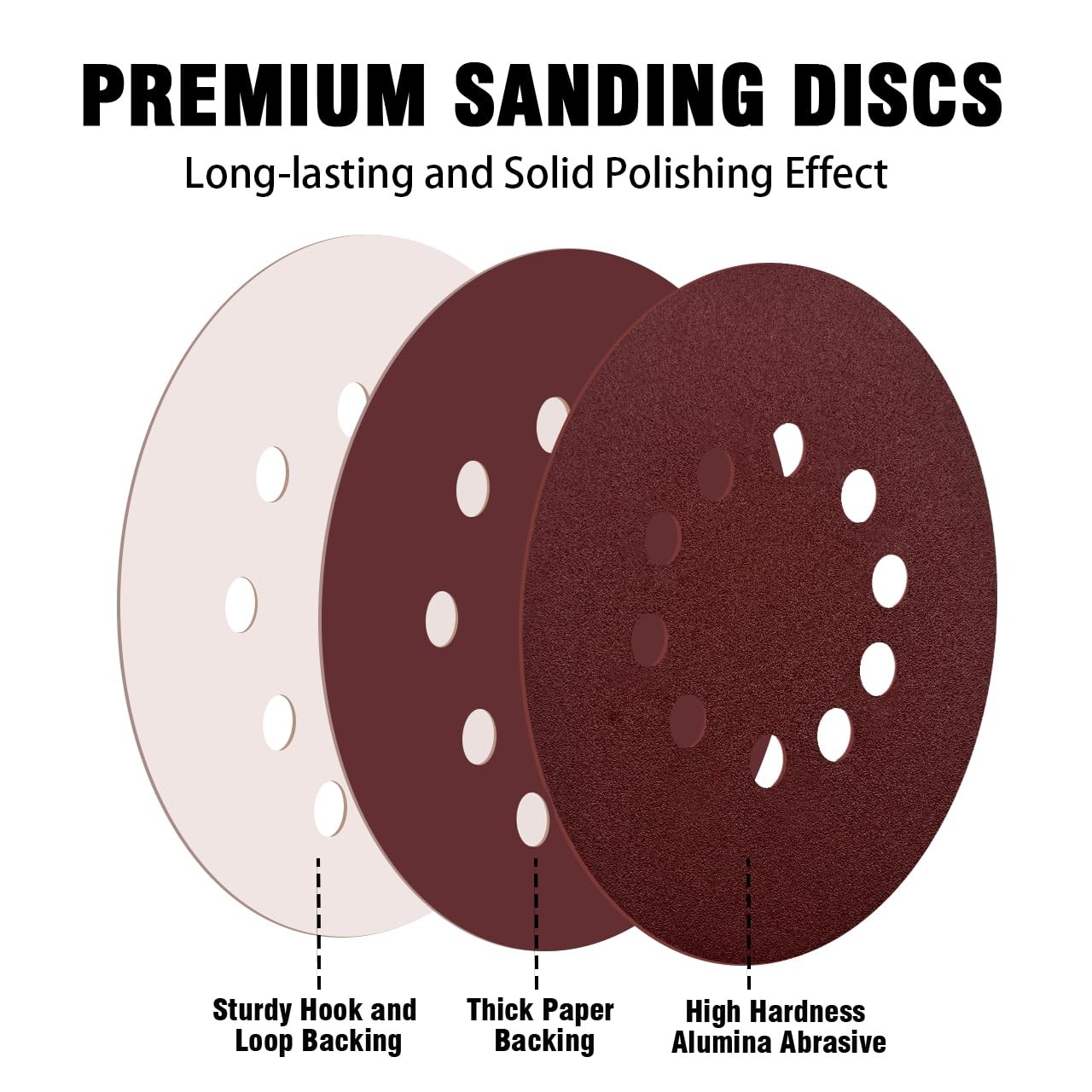 9 Inch 10 Hole Sanding Discs for Drywall Sander – 12 Pack of 80 9 x 9 inches