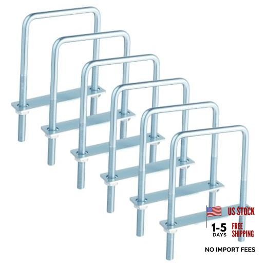 Pcs Square U Bolts 4 inch Wide Zinc Plated, U Bolt Carbon Steel for Sailboat 6
