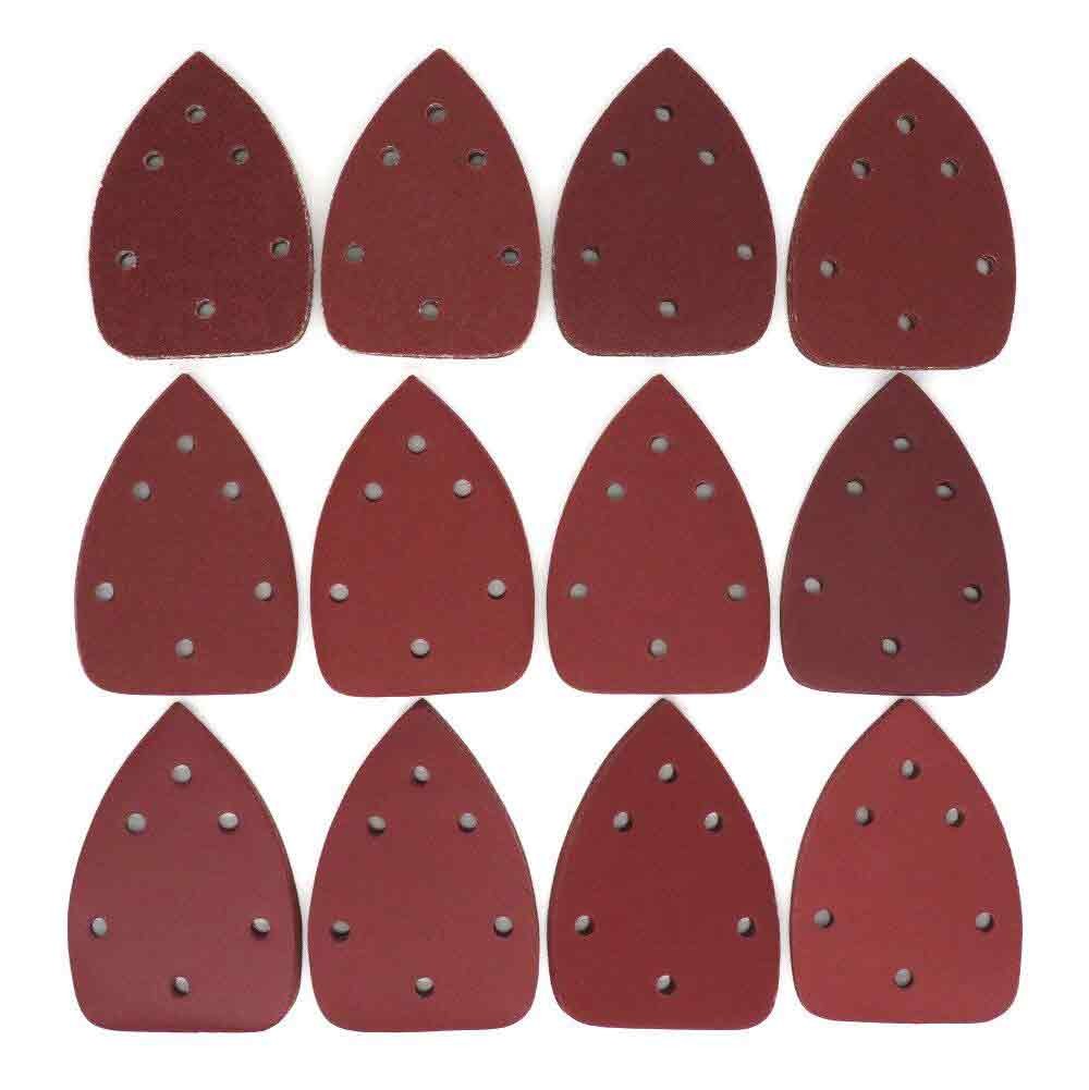 6 Hole Sanding Sheets Triangle Mouse Detail Sander Pads Sandpaper 40-1000 Grit