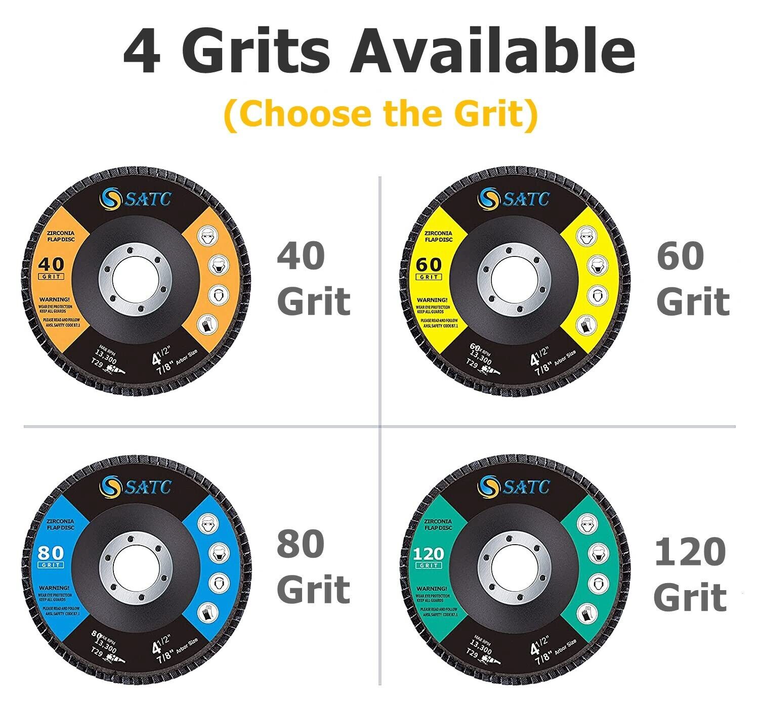 115x22mm Blue ZA Flap Discs 40 60 80 120 Grit 4.5″ x 7/8″ Grinding Wheel Type 29