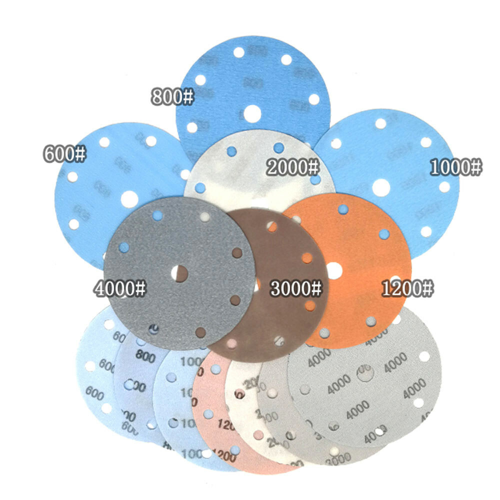 9 Hole Hook and Loop Sanding Disc Pads 600-4000 Grit Sandpaper Orbital 150mm 6″