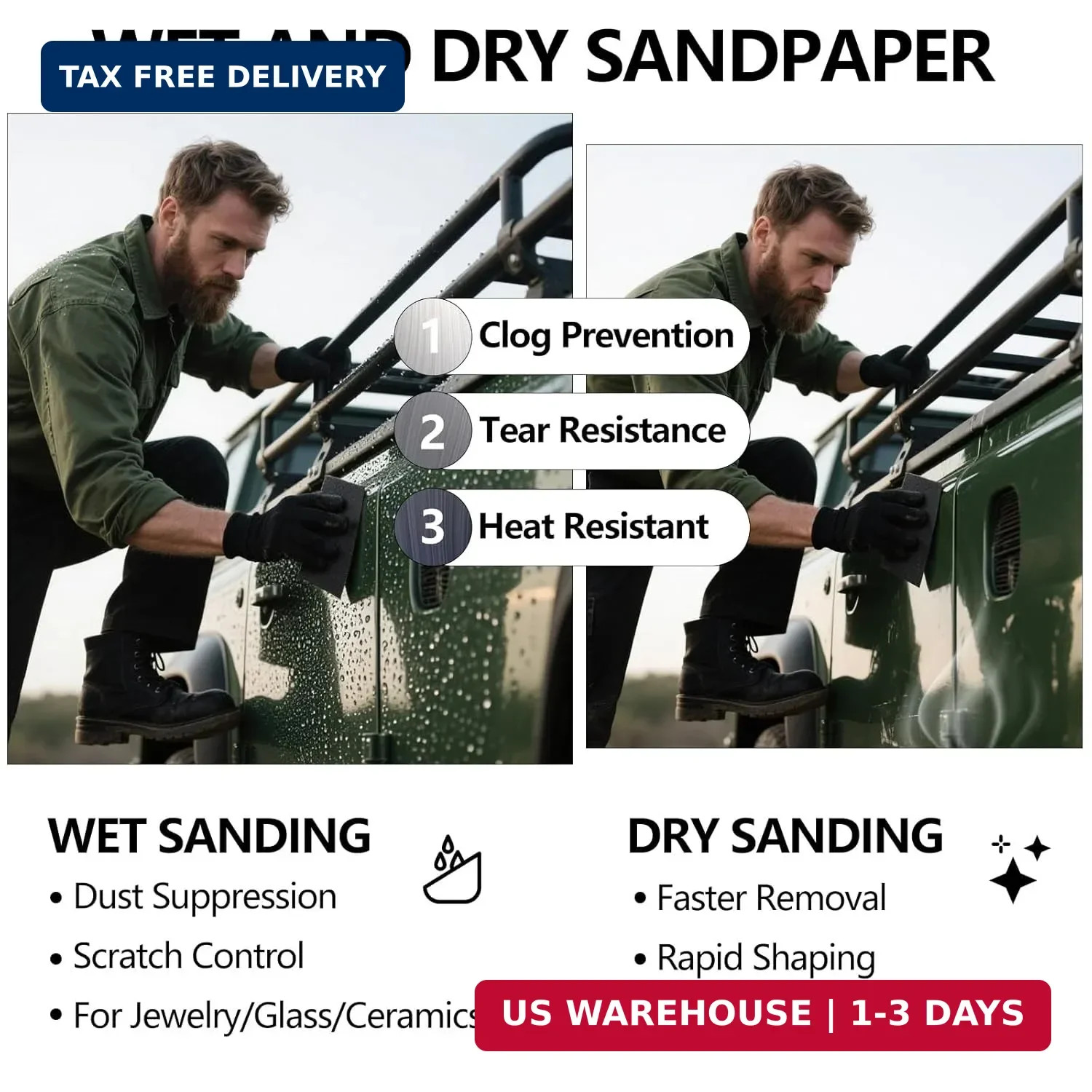 Sandpaper Assortment 120/220/400/600/800/1000/2000 Grit, 21 Sheets, 9 x 3.6 Inch