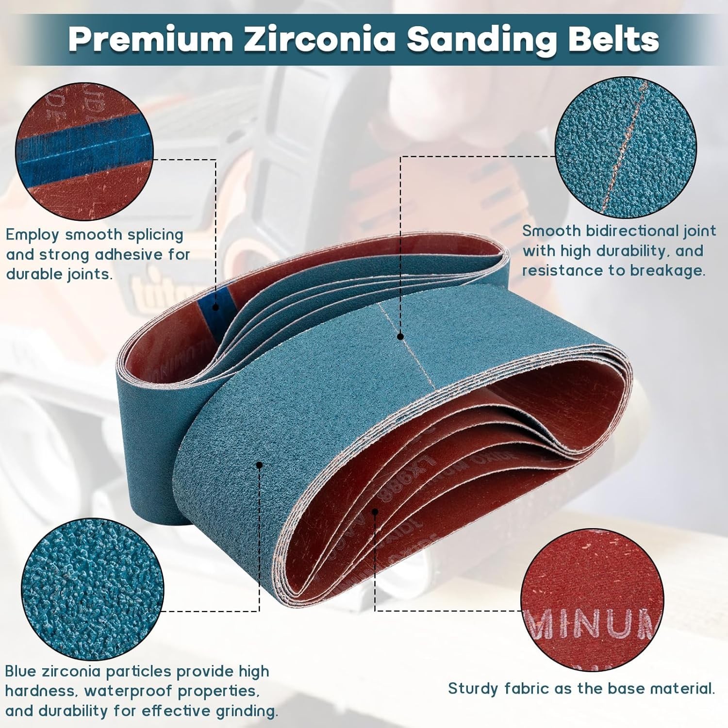20-Pack 3×21 Inch Sanding Belts – Ideal for Wood, Metal, and Furniture Finishing