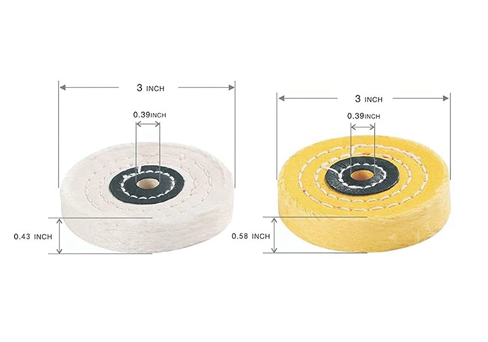3 Inch Polishing Wheel for Bench Grinder – 2 Pcs Buffing Wheel (50 Ply) 10 mm