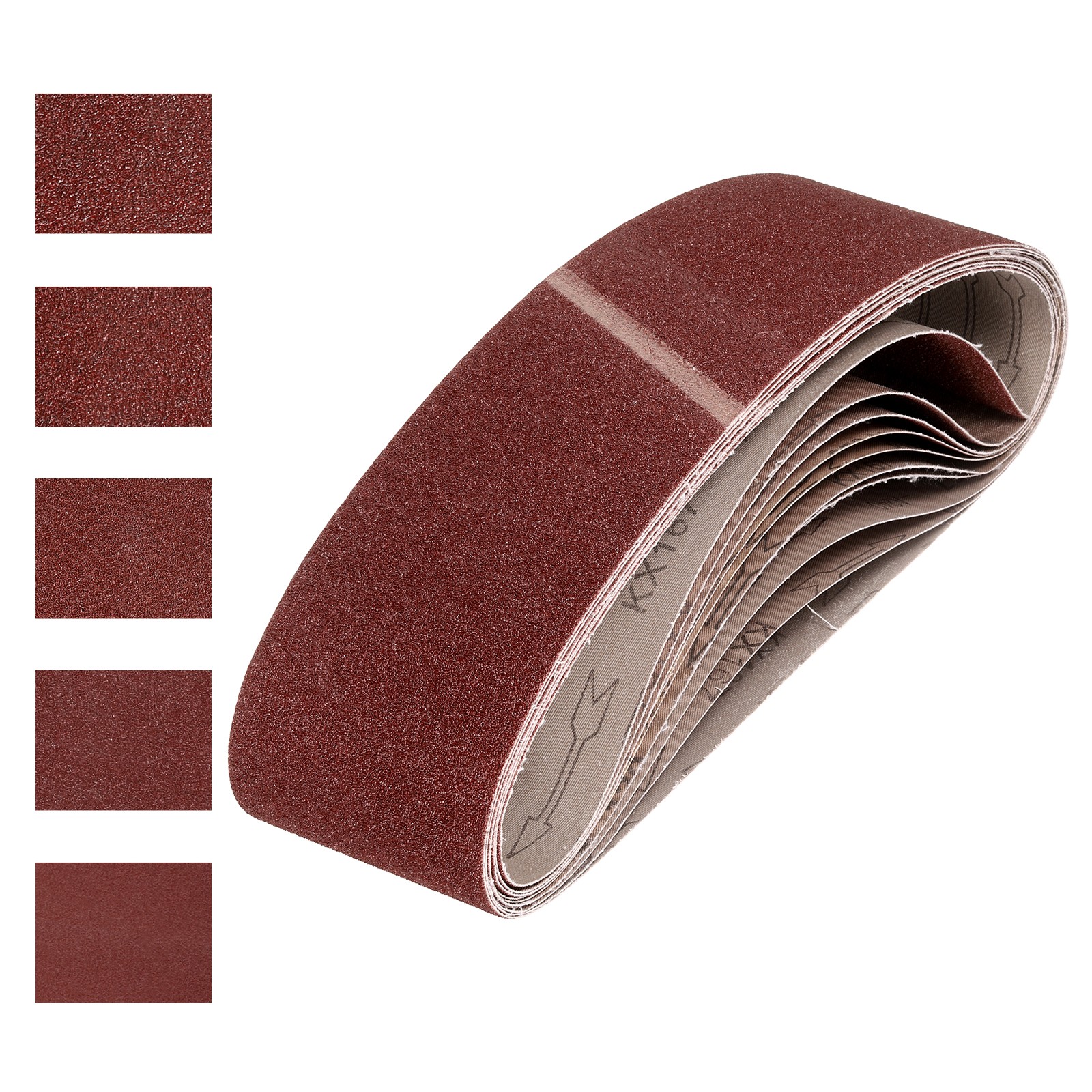 4 x 36 Inch Sanding Belts, 10 Pcs 60/80/120/240/320 Grits Aluminum Oxide