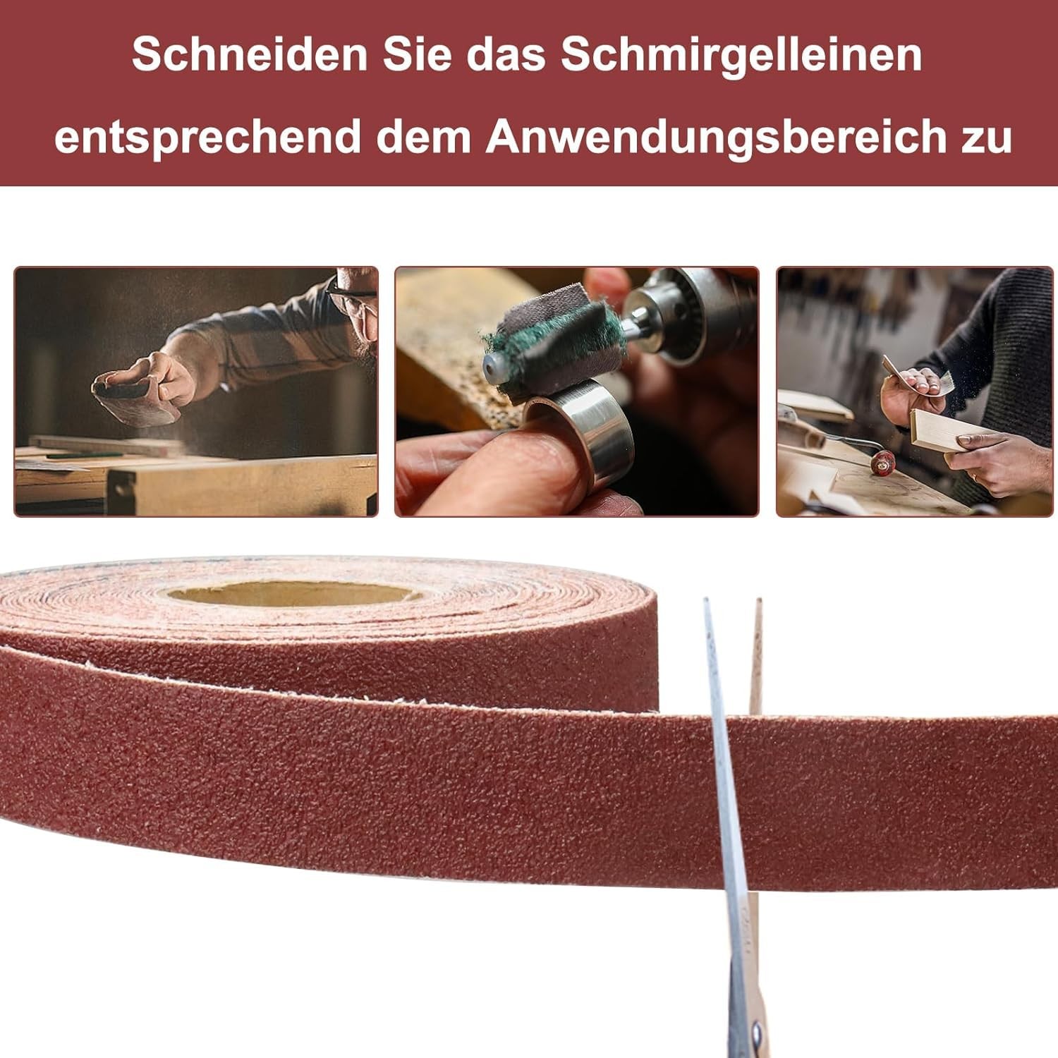 25mm/50mm×45.7m 60-400 Grit Sand Paper Roll Abrasive Paper Roll Aluminum Oxide
