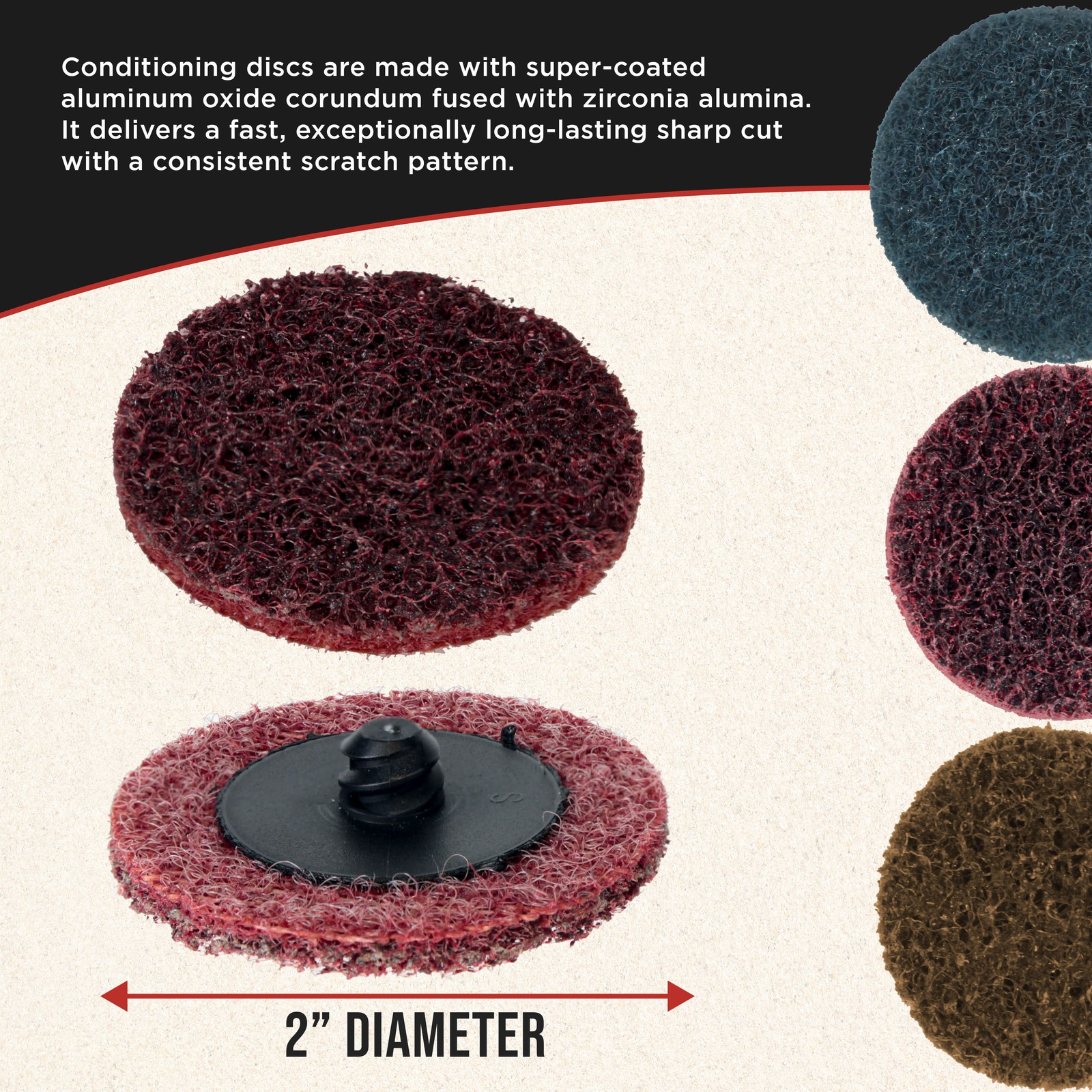 Dura-Gold 46 pc 2″ Diameter Surface Conditioning Sanding Discs Variety Pack, Pad