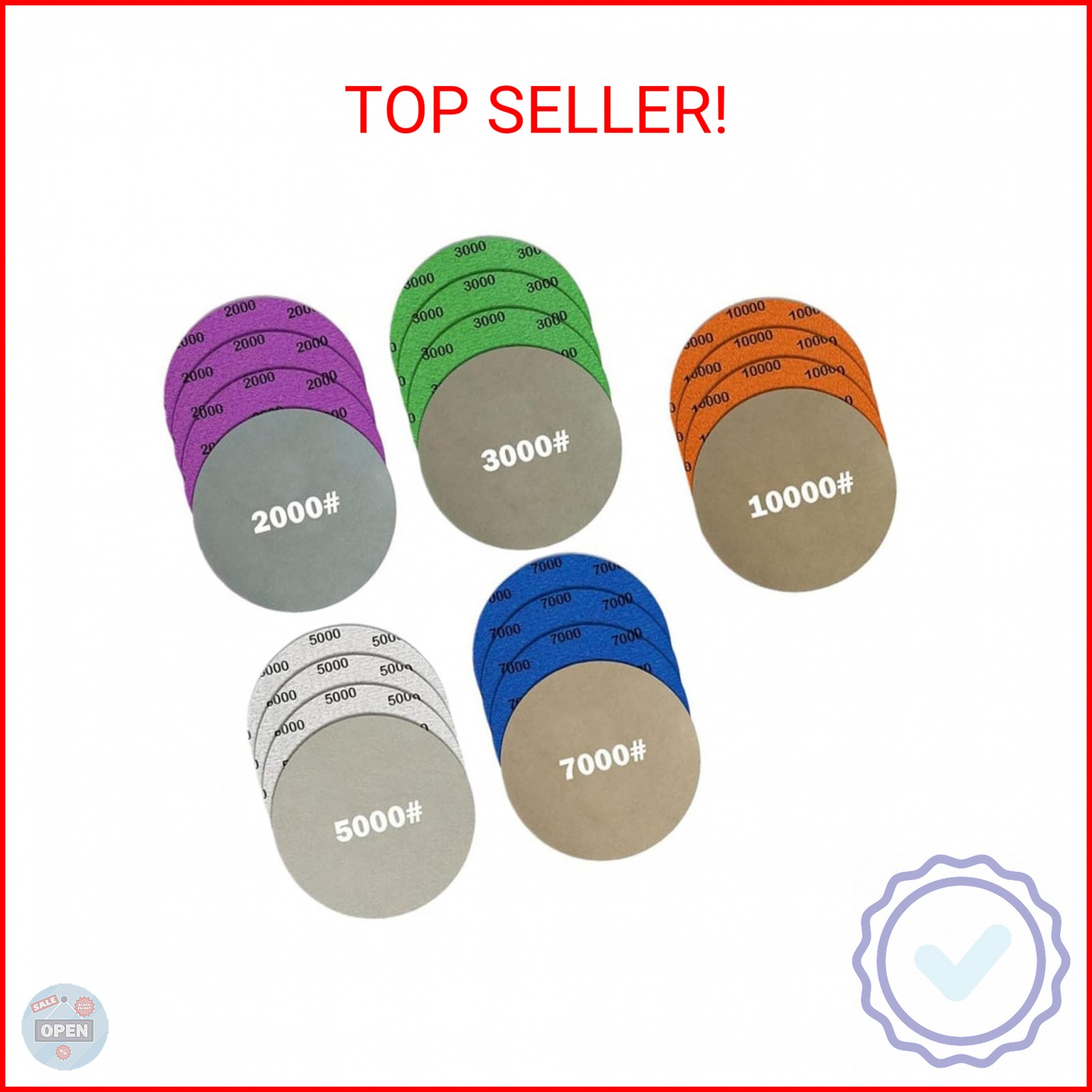 5 Inch 20Pcs Wet Dry Sandpaper: 2000/3000/5000/7000/10000 Grit Silicon Carbide H