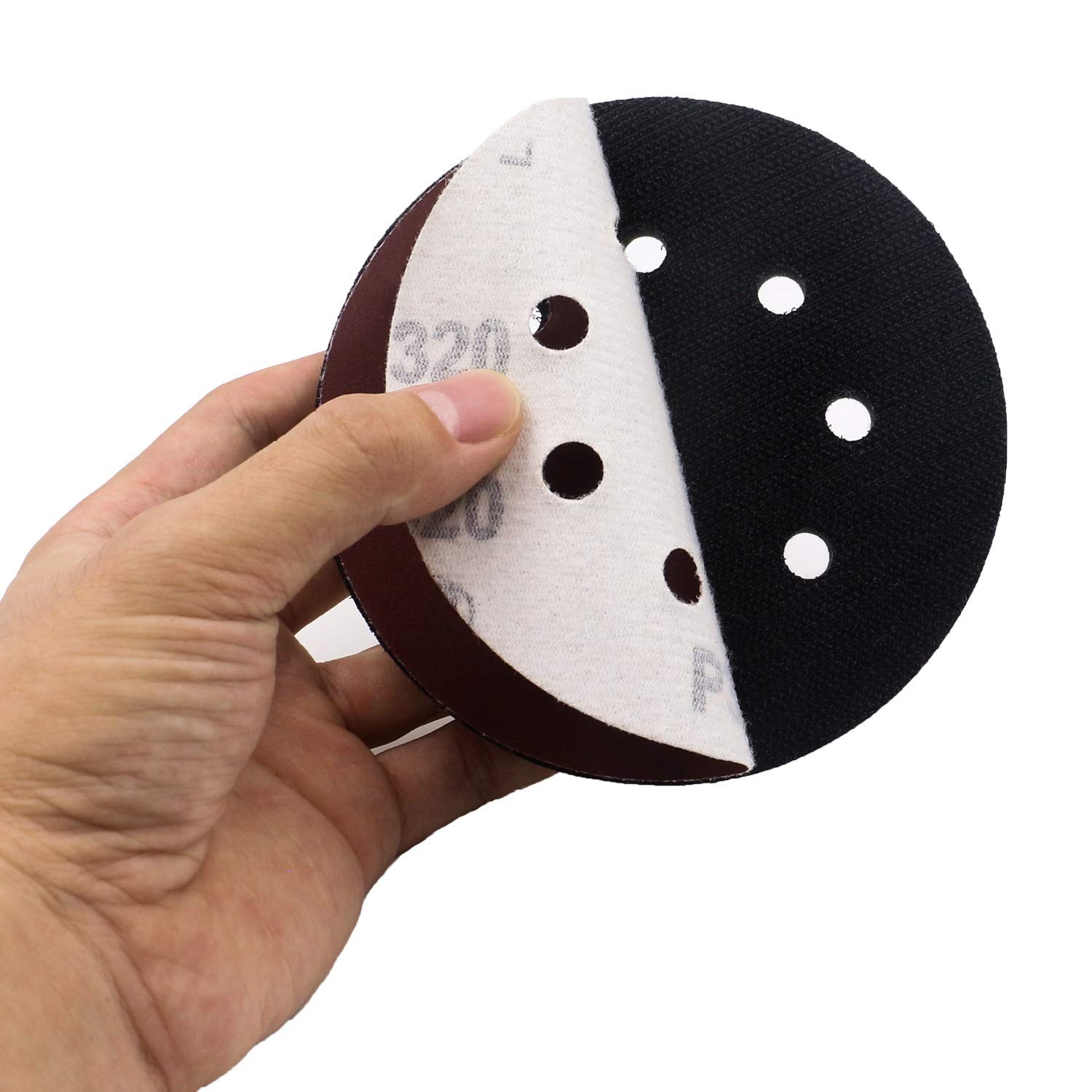 5 Pack 5 Inch 8 Holes Soft Density Interface Pads Hook and Loop 5″ Sponge Cushio