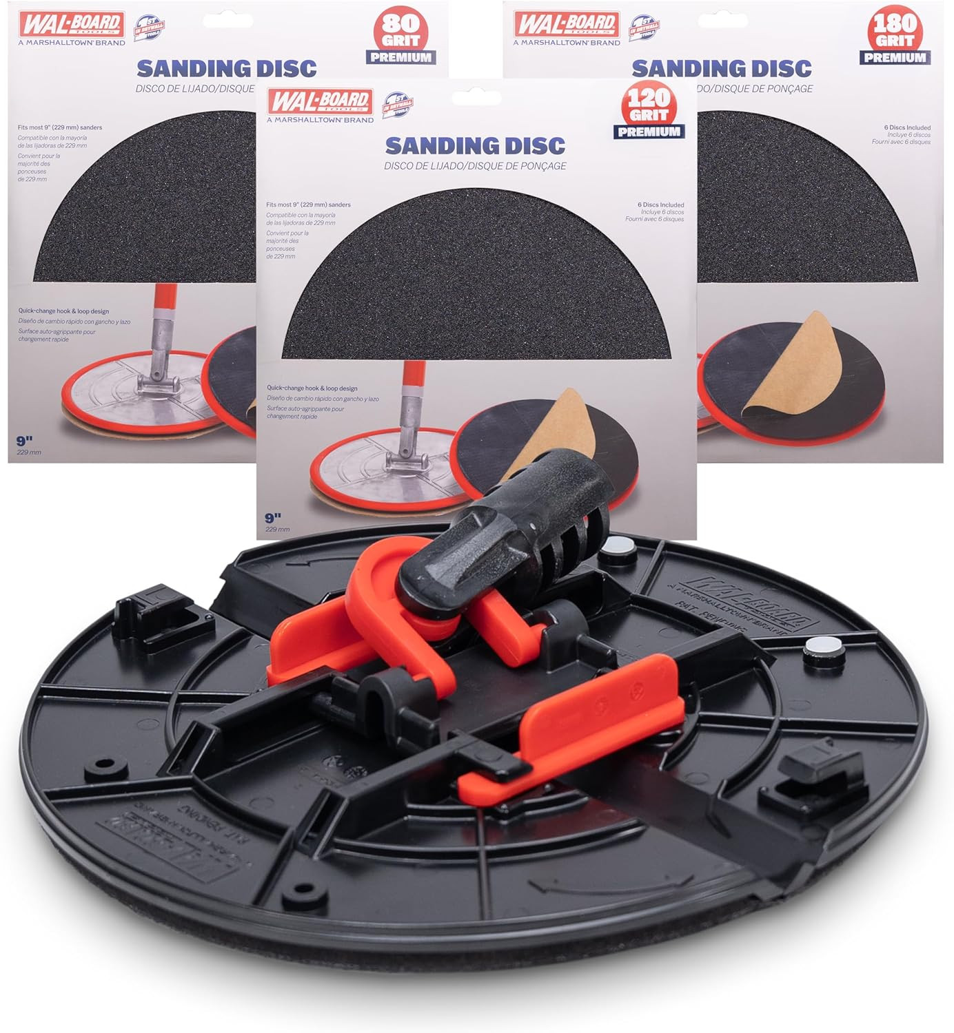WAL-BOARD TOOLS Folding Radial Drywall Sander Kit, 9-inch, with 18 Sanding Di…