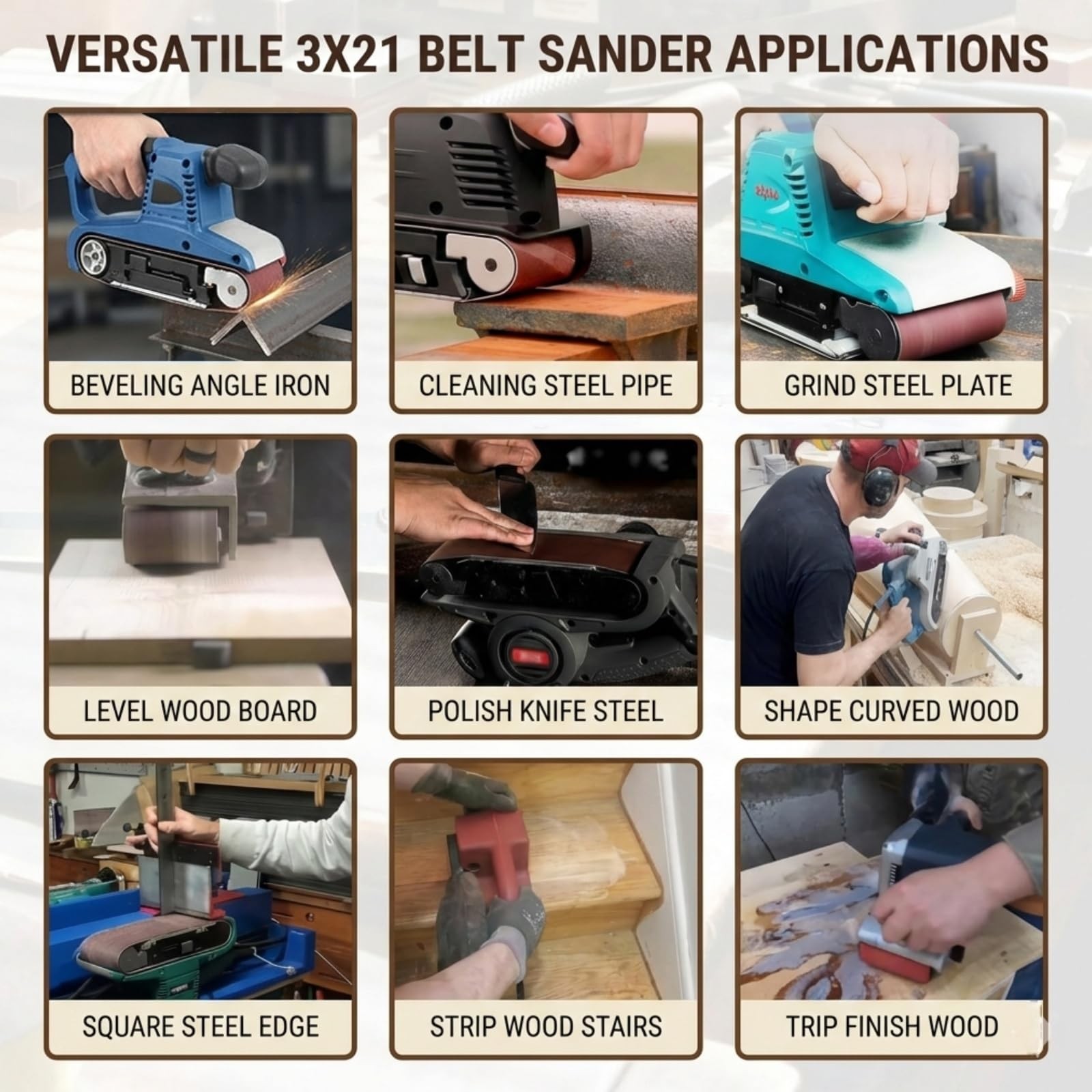 KTHUA 20Pack 3×21 Sanding Belts 400 Grit — Fine Surface Polish for Woodworkin…