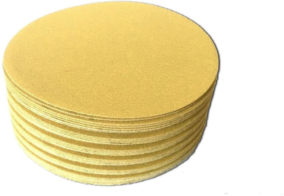 SATC 100PCS 6″ Gold Hook & Loop Sanding Disc 150mm 400/600 Grit for Wood Sanding
