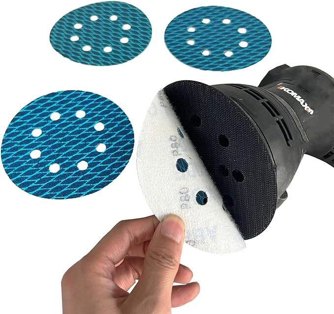 50PCS 5” Anti Blocking Rhombus Sanding Discs 125mm Hook&Loop 8-H P600 for Car