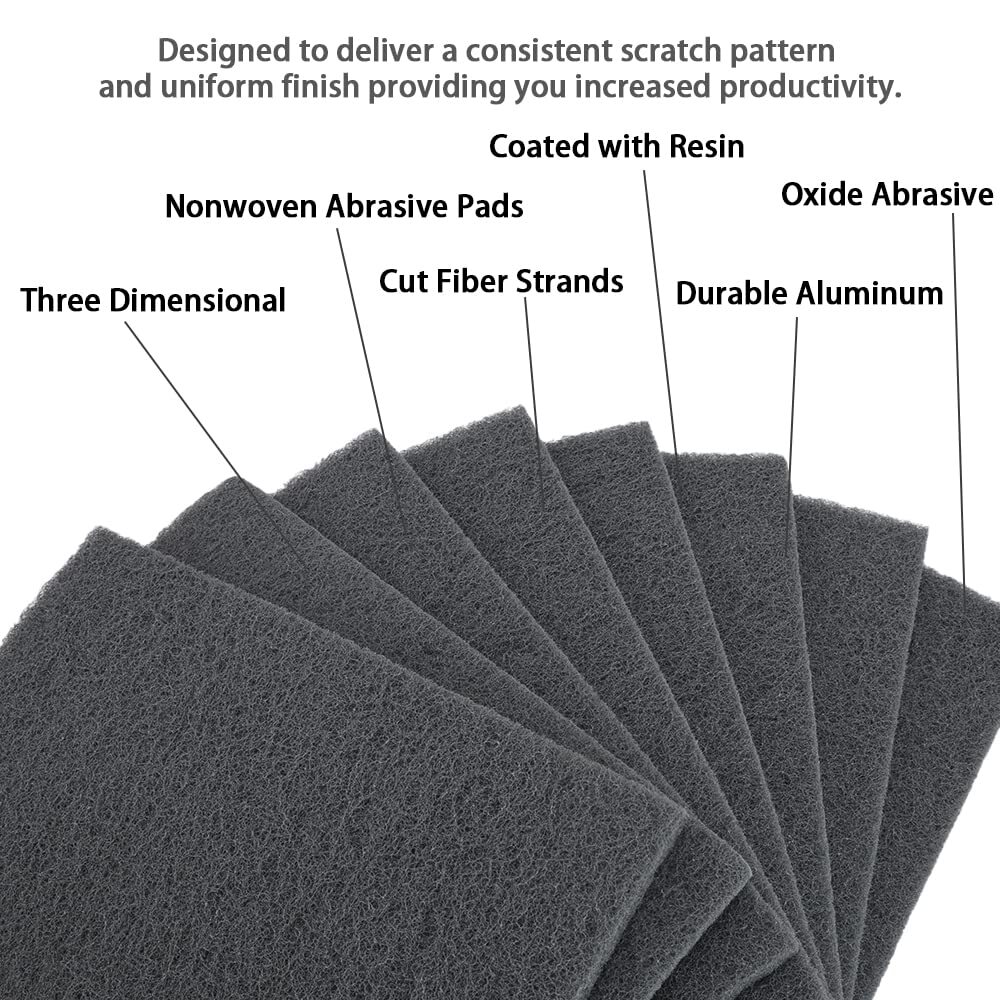 6” x 9” Scuff Pads 10PCS Gray Ultra Fine General Purpose Scuff Pads for Sanding