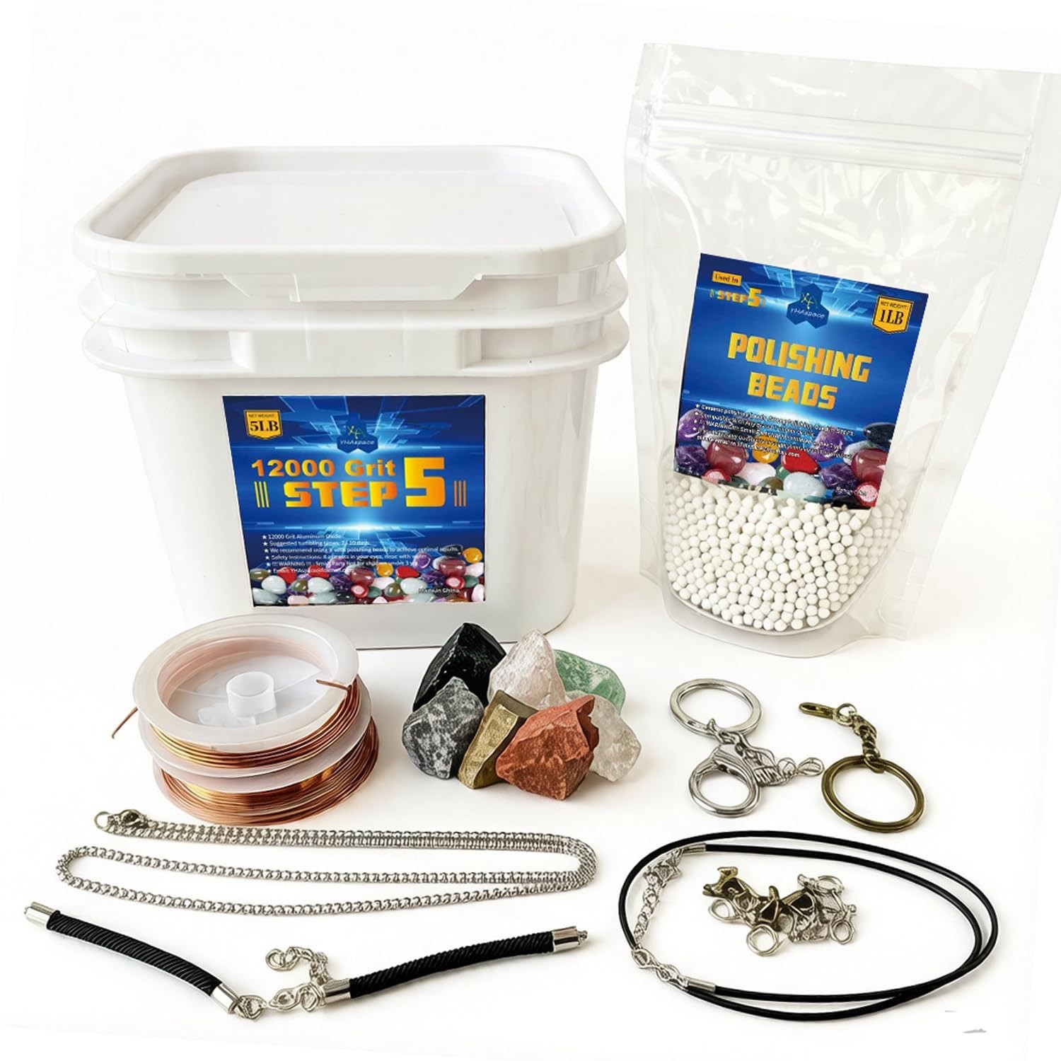 5 lbs Tumbler Media Grit,Polish 12000 Fine Aluminum Oxide, Step 5 for Tumblin…