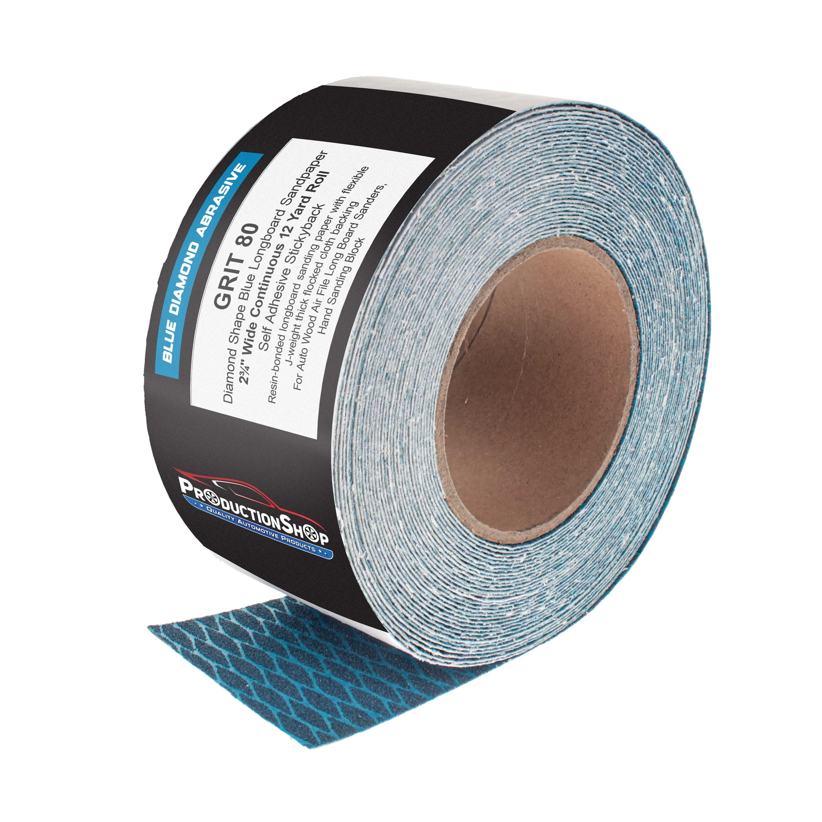 80 Grit PSA Diamond Shape Longboard Sandpaper 2.75″ x 12 Yard Roll Self Adhesive