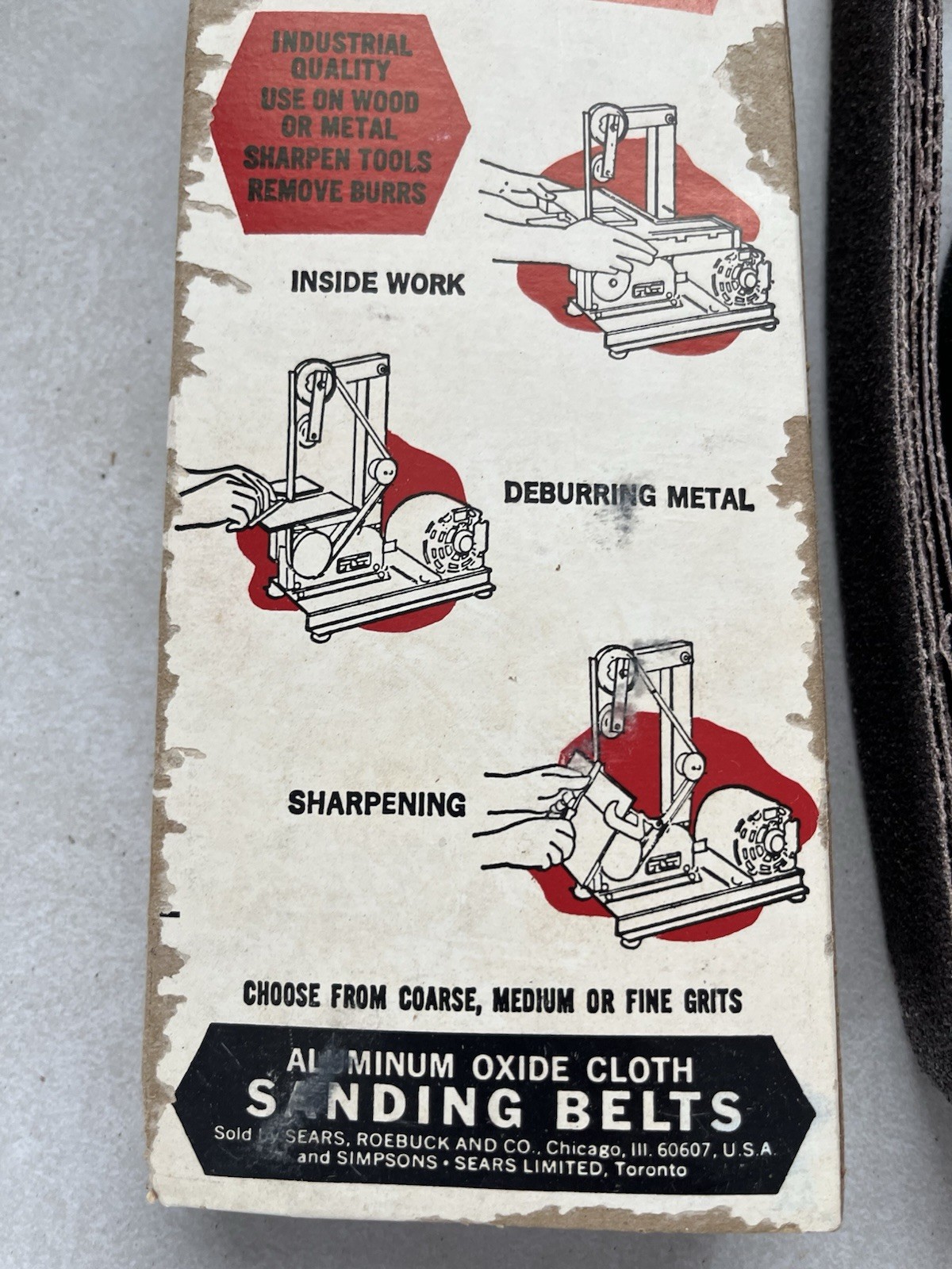 Aluminum oxide sanding belts 1×42 & x-088 lot New Vintage Belts Sears Roebucks