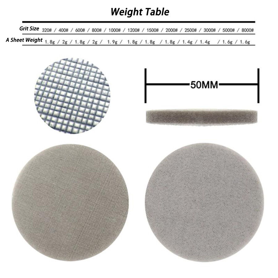 50mm/75mm Sponge Sanding Discs 320 – 8000 Grit Wet and Dry Hook & Loop Sandpaper